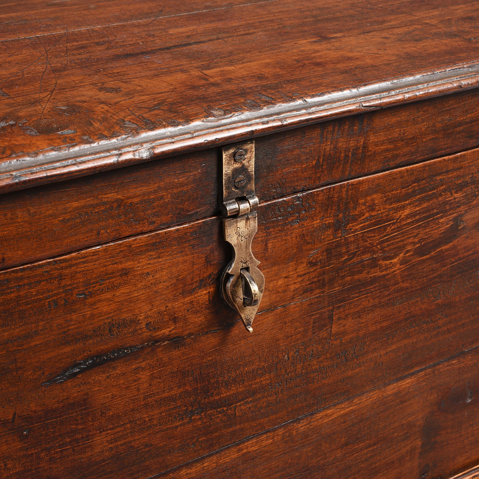 Brass Bound Teak Anglo-Indian Chest From Rajasthan -19thC - Image 9