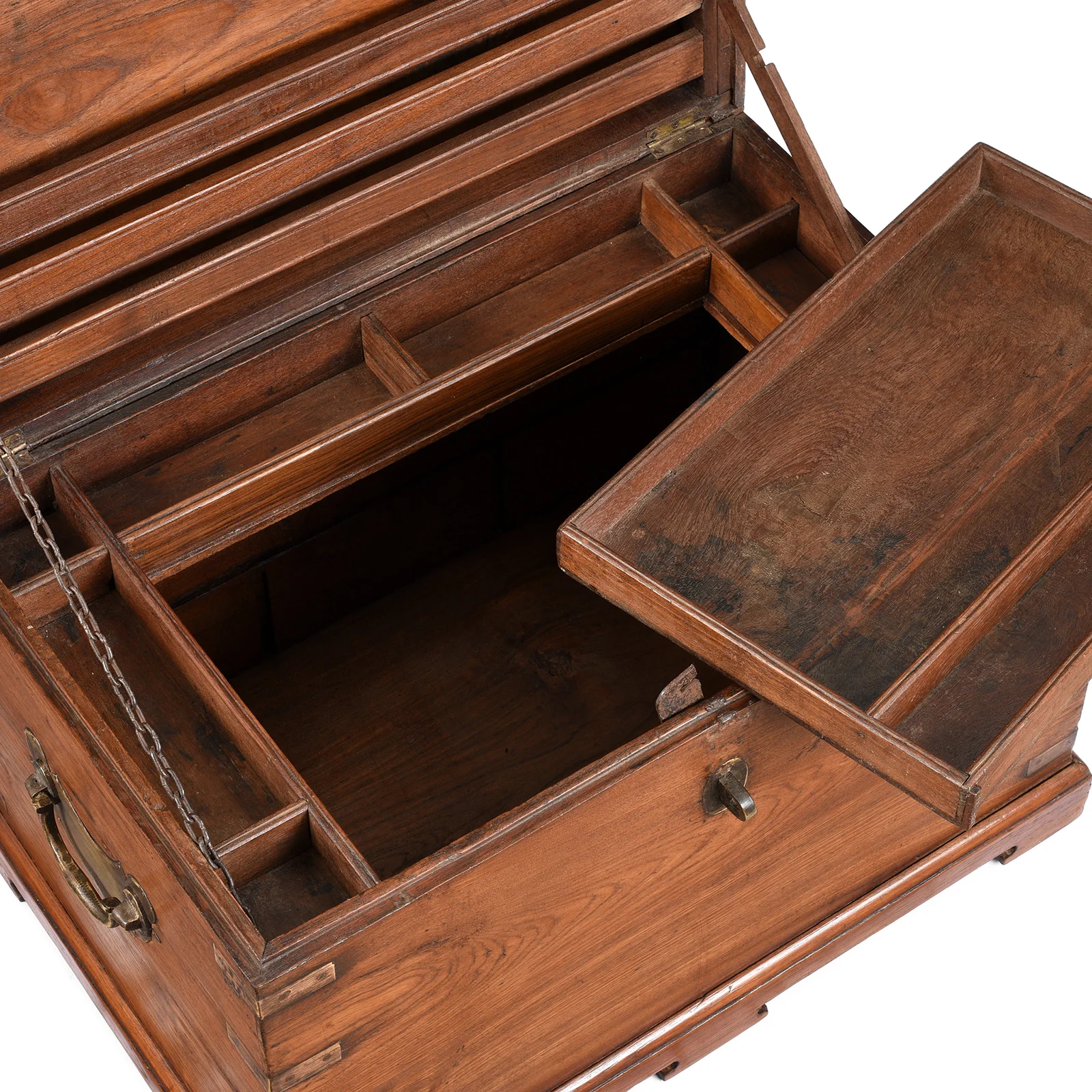 Brass Bound Teak Military Chest From Rajasthan -19th Century - Image 4