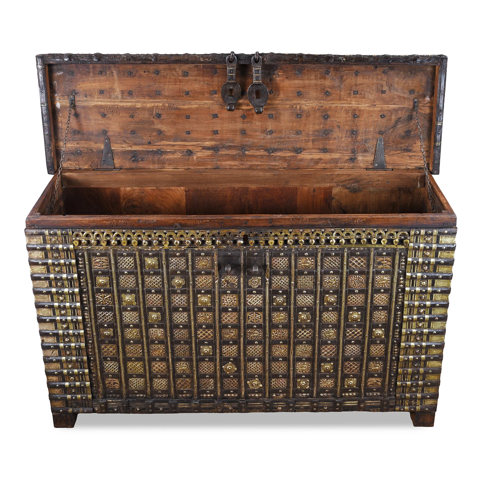 Brass Bound Pithara Console Chest From Saurashtra - 18th Century - Image 5