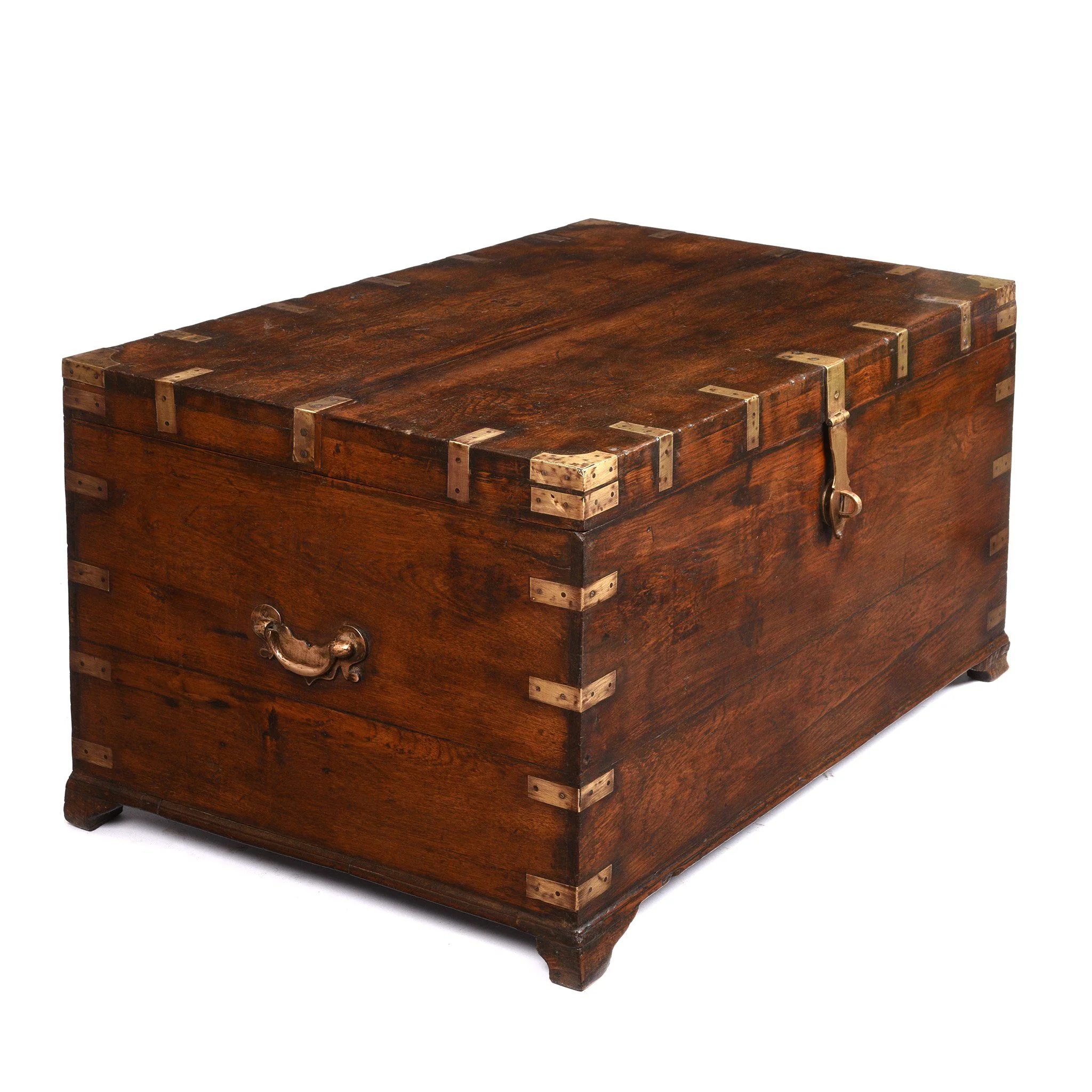 Brass Bound Indian Teak Military Chest - 19thC - Image 2