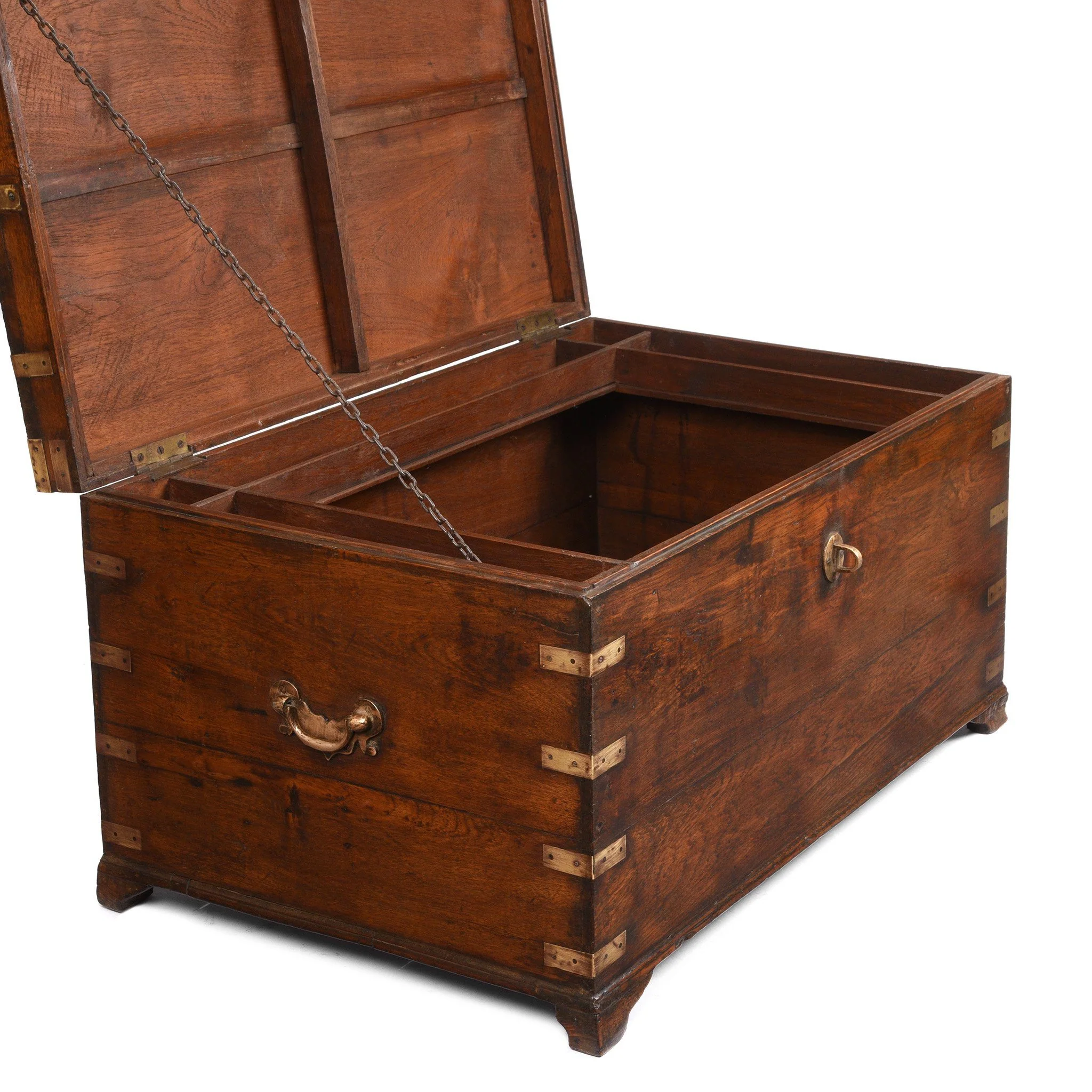Brass Bound Indian Teak Military Chest - 19thC - Image 3
