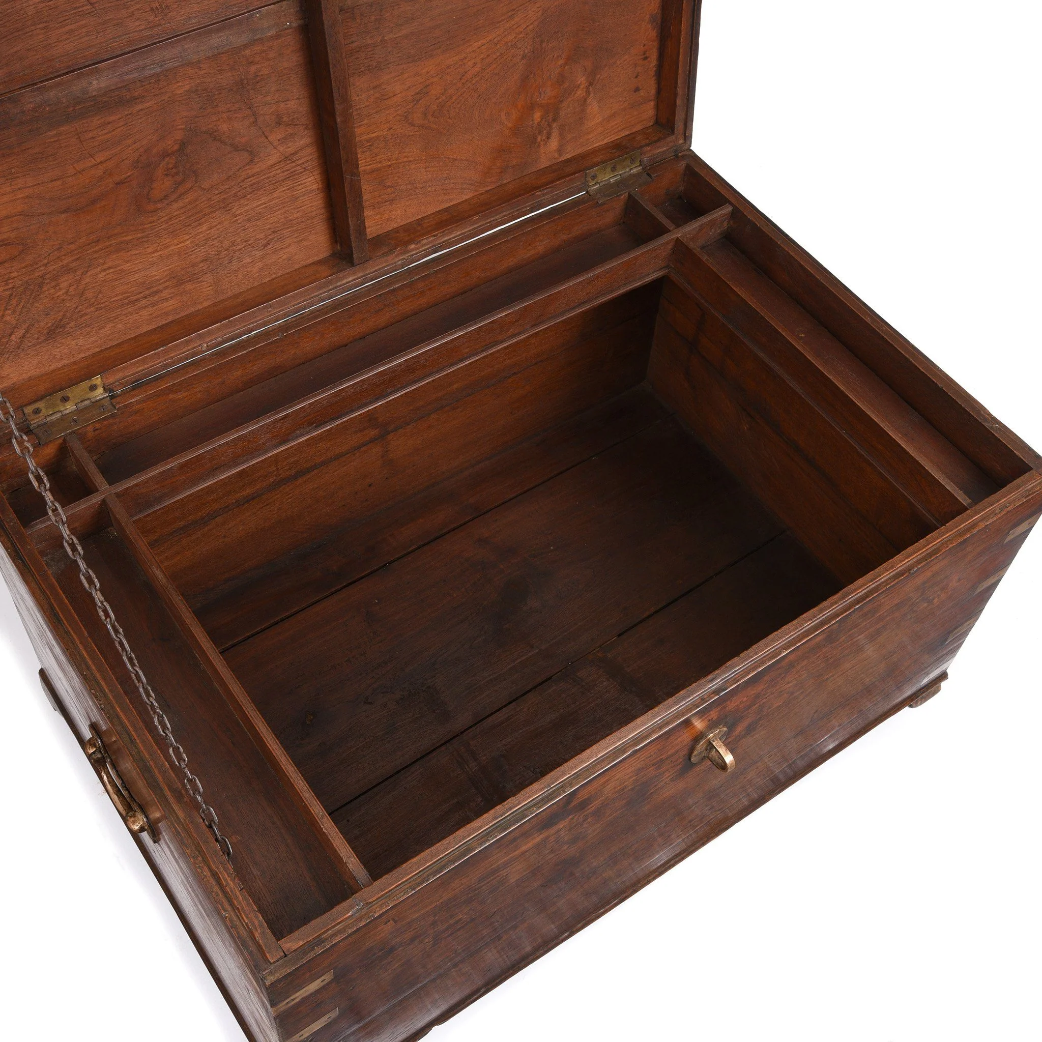 Brass Bound Indian Teak Military Chest - 19thC - Image 4