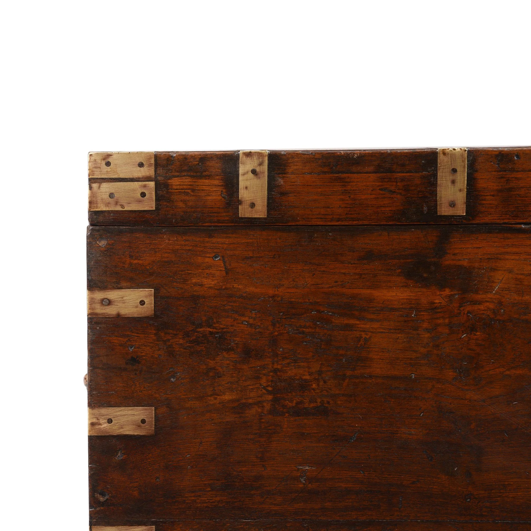Brass Bound Indian Teak Military Chest - 19thC - Image 8