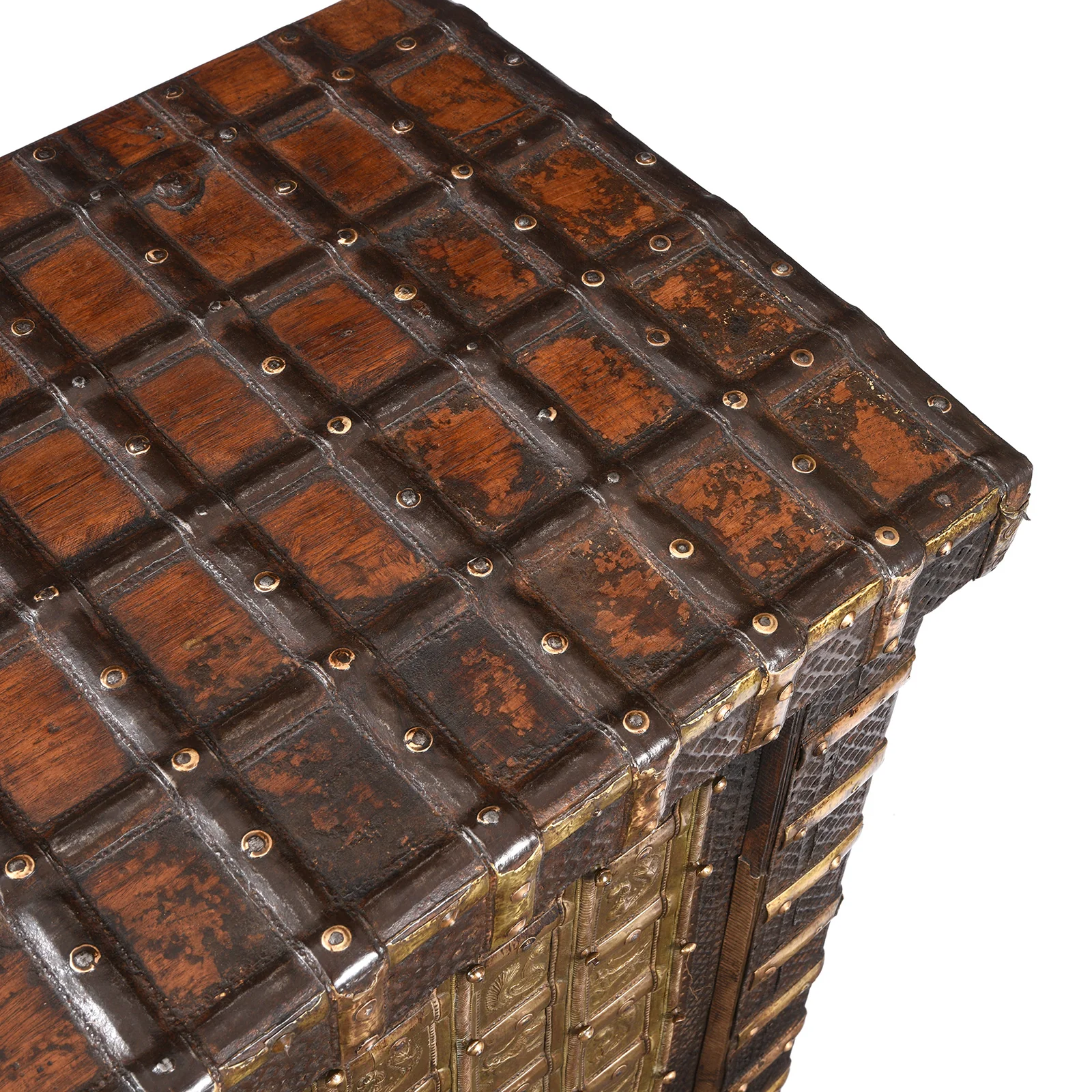 Brass Bound 'Pithara' Console Chest From Gujarat - 19th Century - Image 10