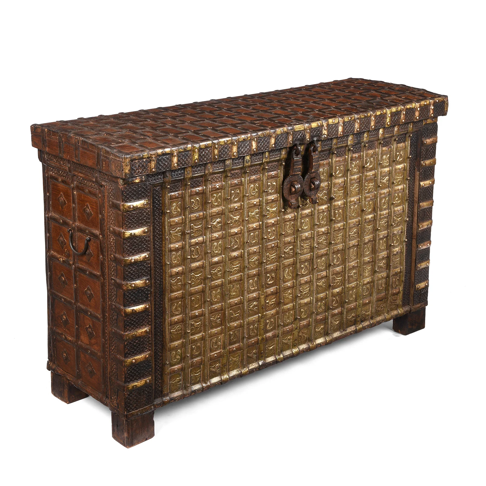 Brass Bound 'Pithara' Console Chest From Gujarat - 19th Century - Image 3