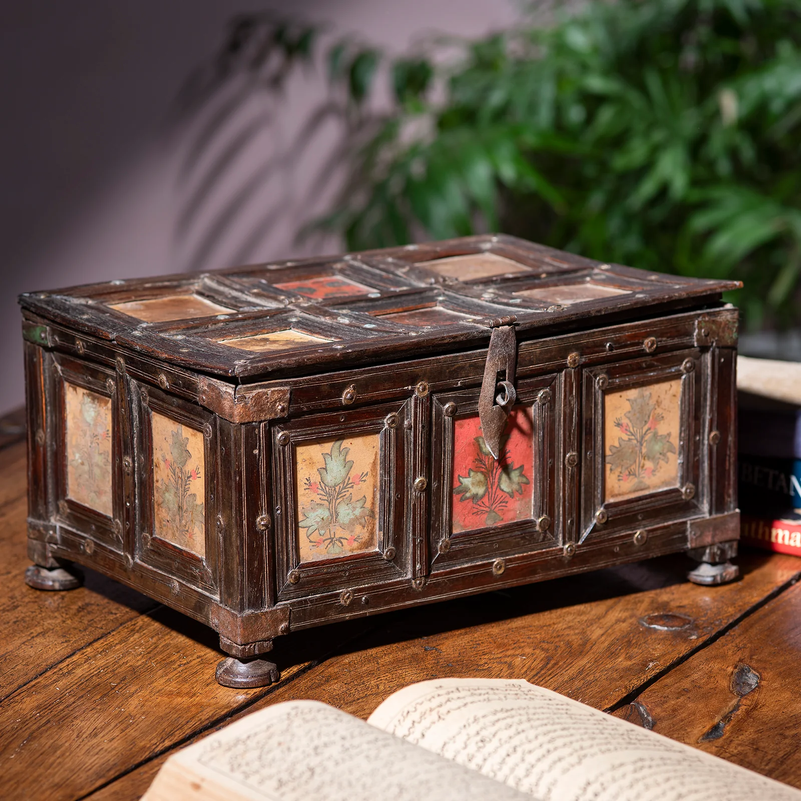 Brass Bound Rosewood Box From Kutch - 19th Century