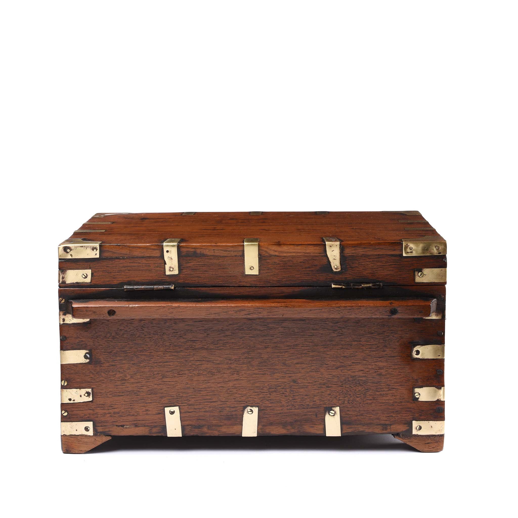 Brass Bound Teak Box From Rajasthan - 19thC - Image 7