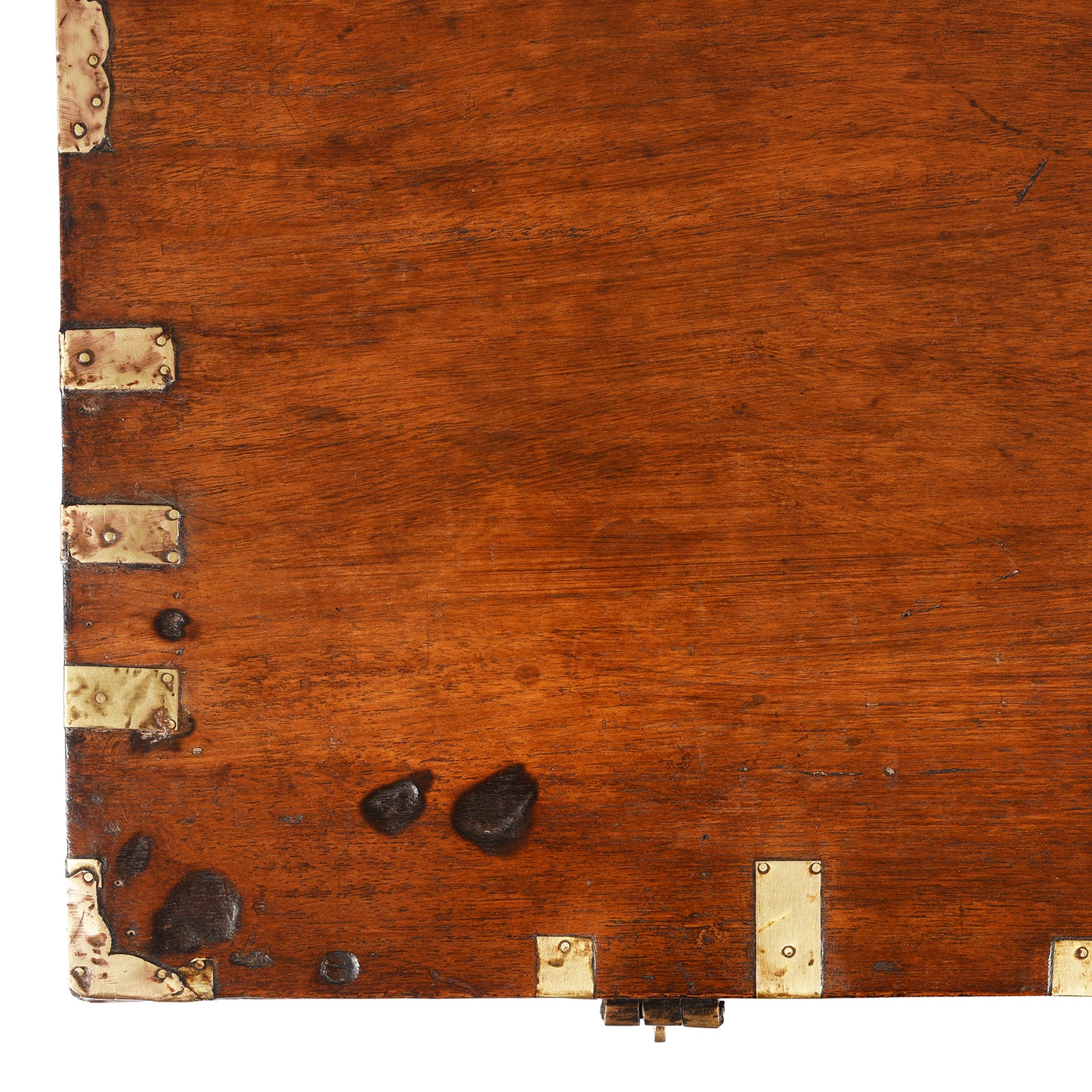 Brass Bound Teak Military Chest From Burma - 19th Century - Image 10