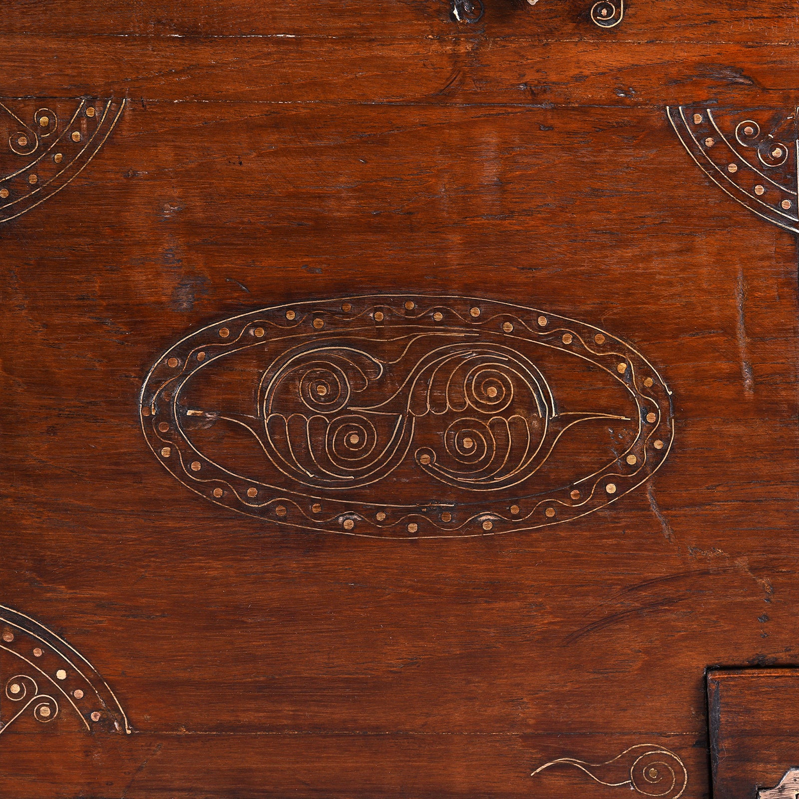 Brass Bound Teak Military Chest From Burma - 19th Century - Image 11