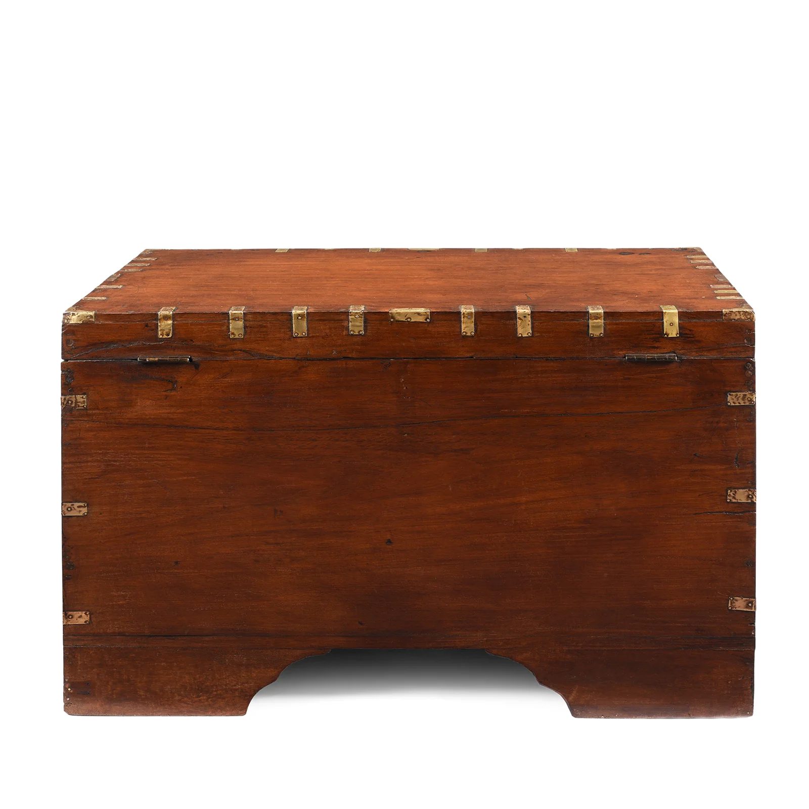 Brass Bound Teak Military Chest From Burma - 19th Century - Image 13