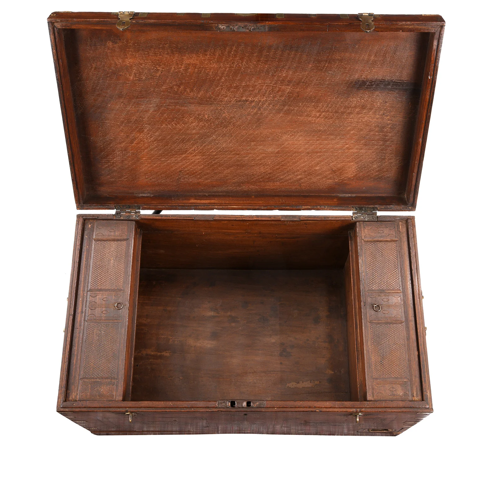 Brass Bound Teak Military Chest From Burma - 19th Century - Image 3
