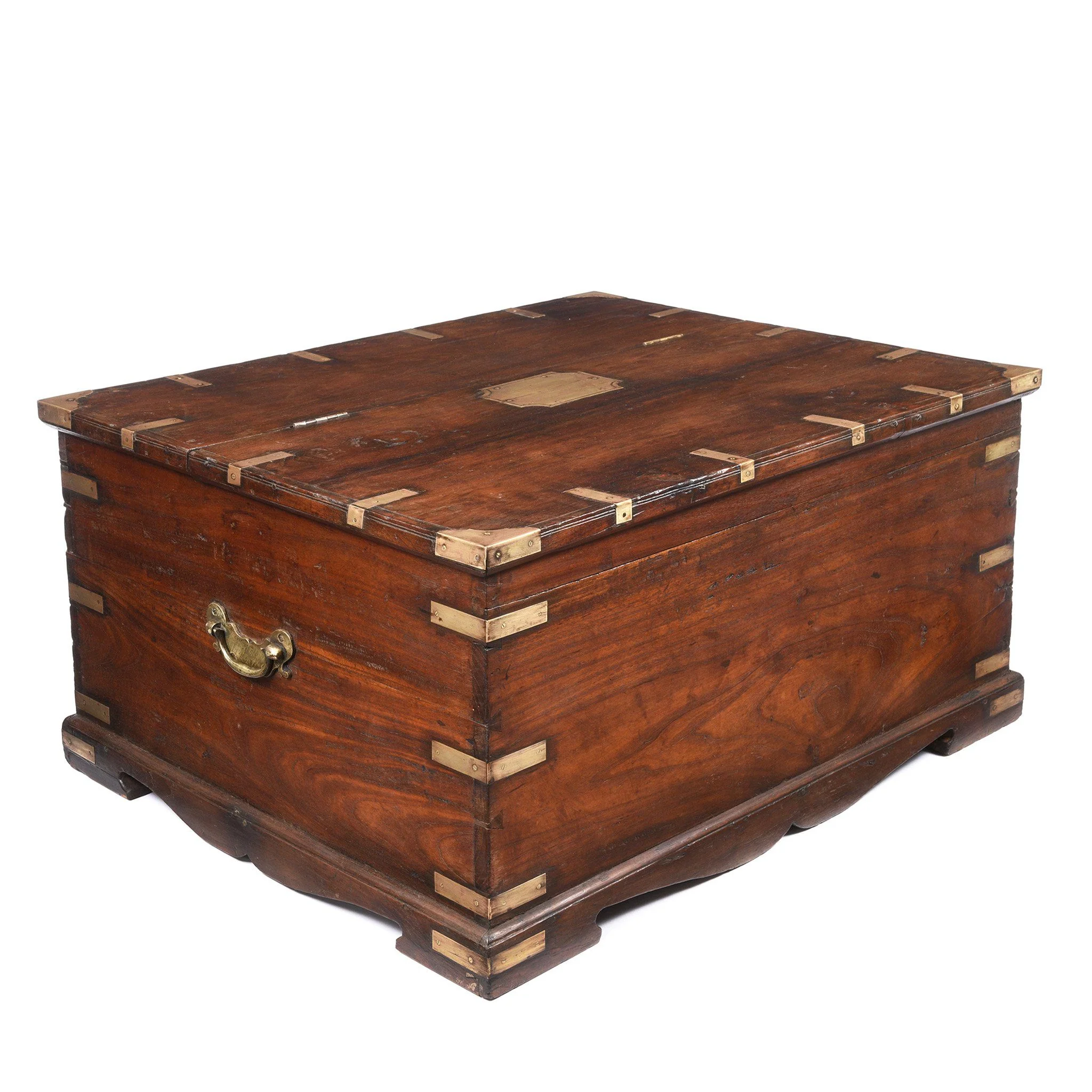 Brass Bound Teak Indian Campaign Chest, Rajasthan -19thC - Image 3