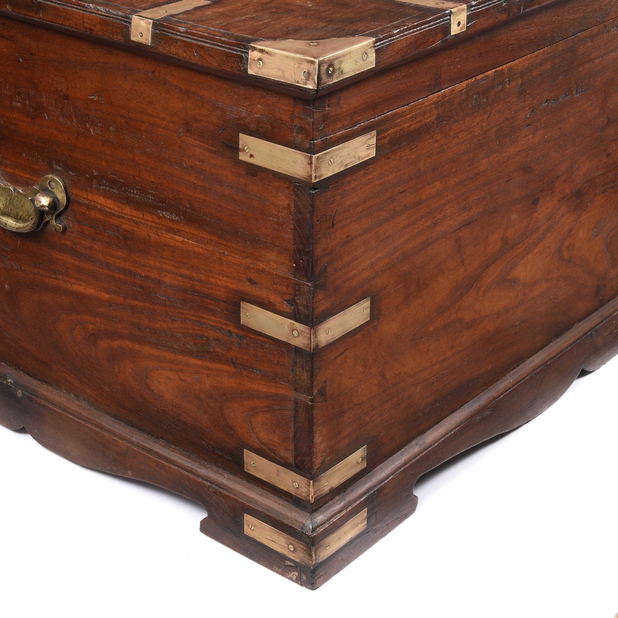Brass Bound Teak Indian Campaign Chest, Rajasthan -19thC - Image 5