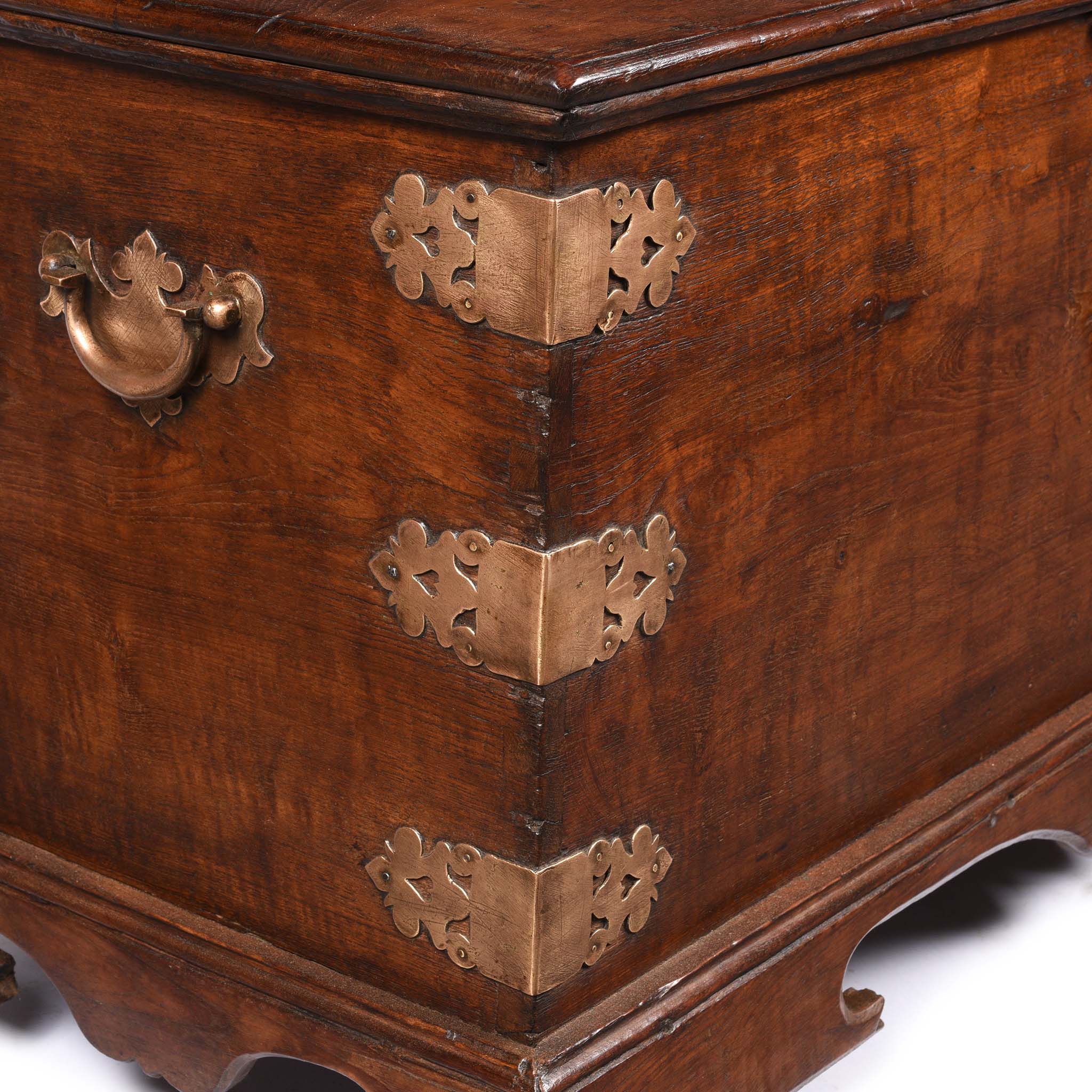 Brass Bound Teak Chest From South India - 19th Century - Image 11