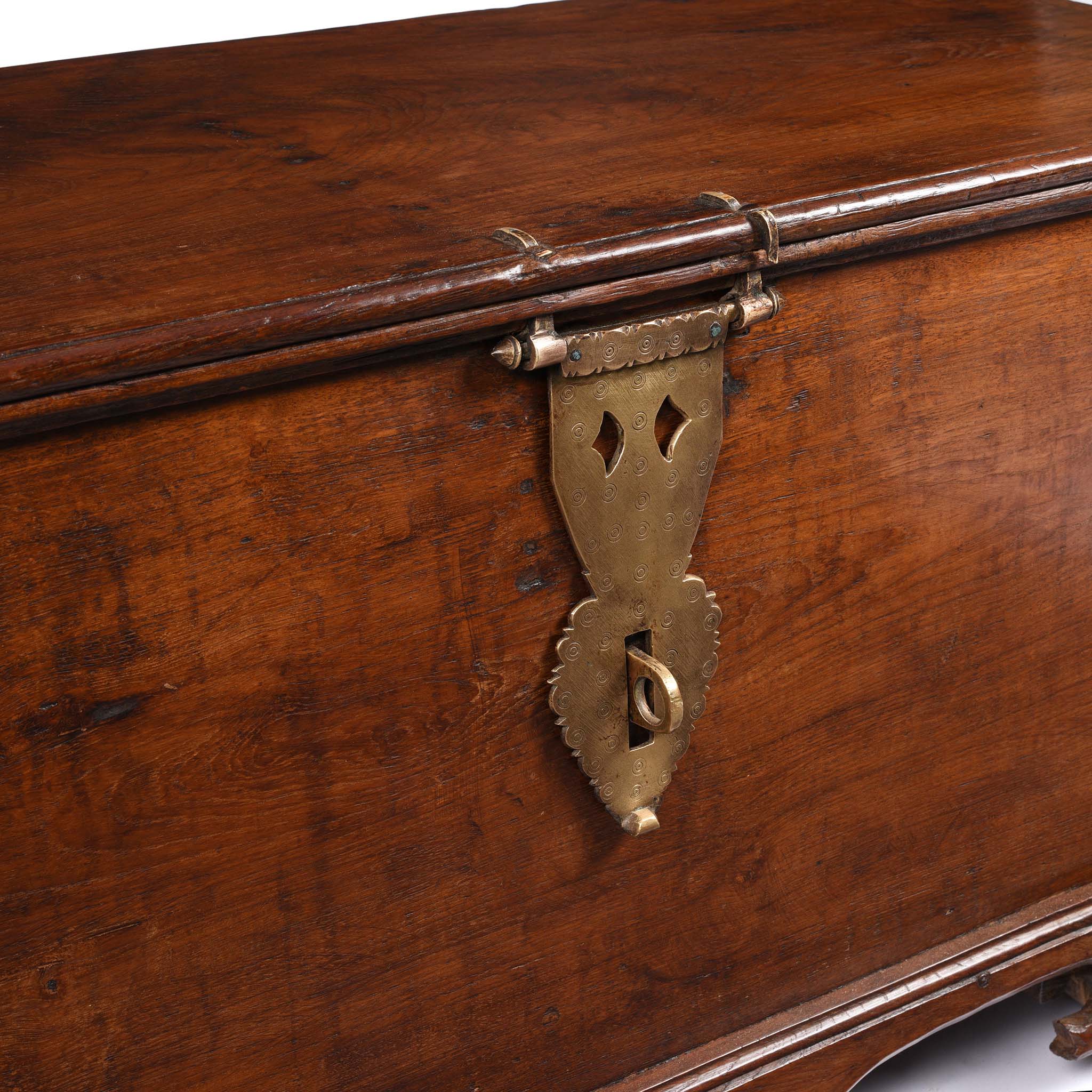 Brass Bound Teak Chest From South India - 19th Century - Image 7