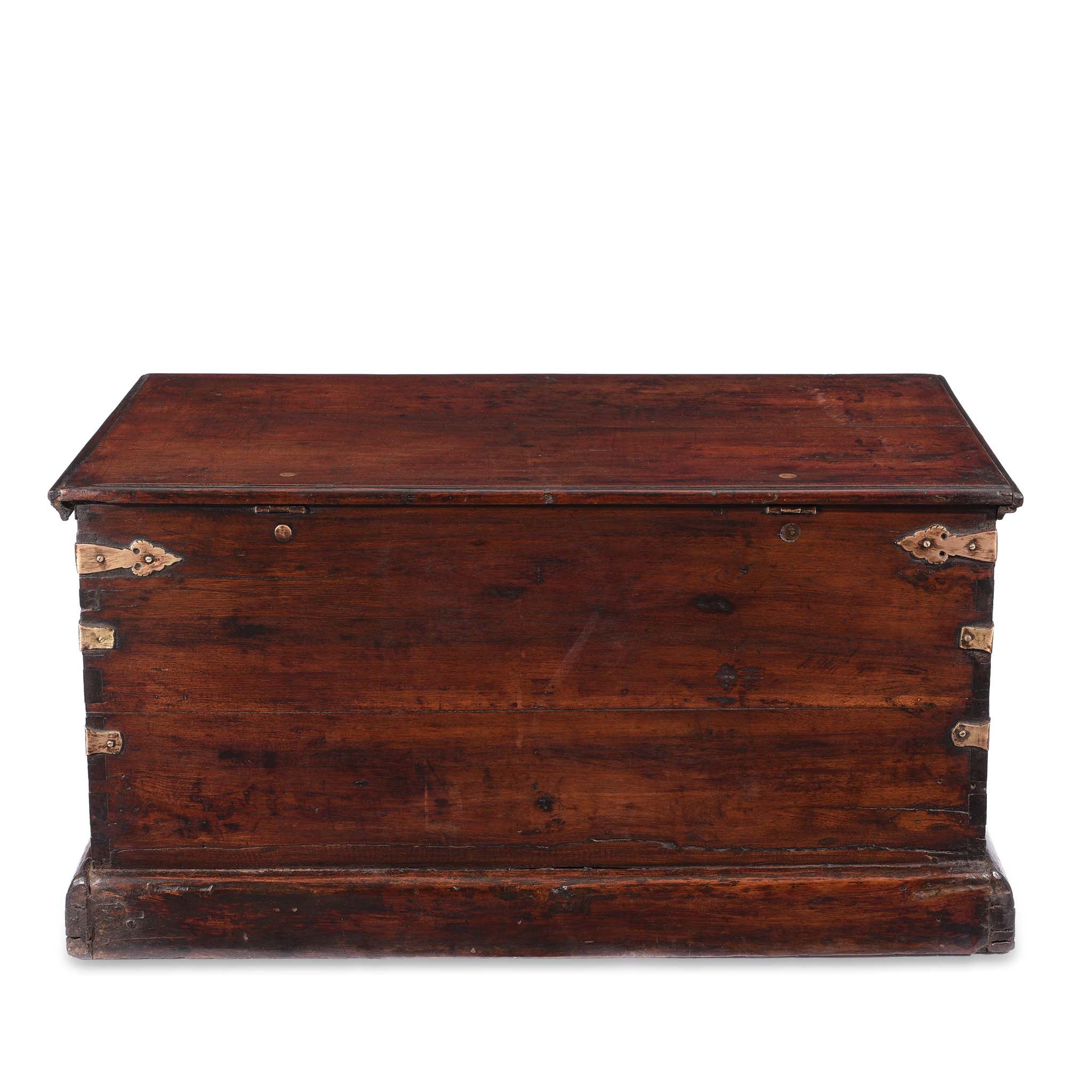 Brass Bound Indian Teak Chest - 19th Century - Image 13