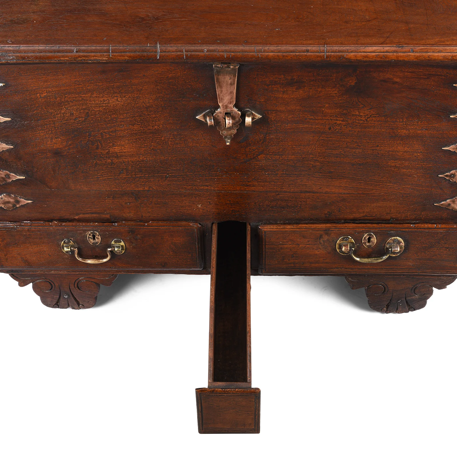 Brass Bound Indian Teak Chest - 18th Century - Image 10