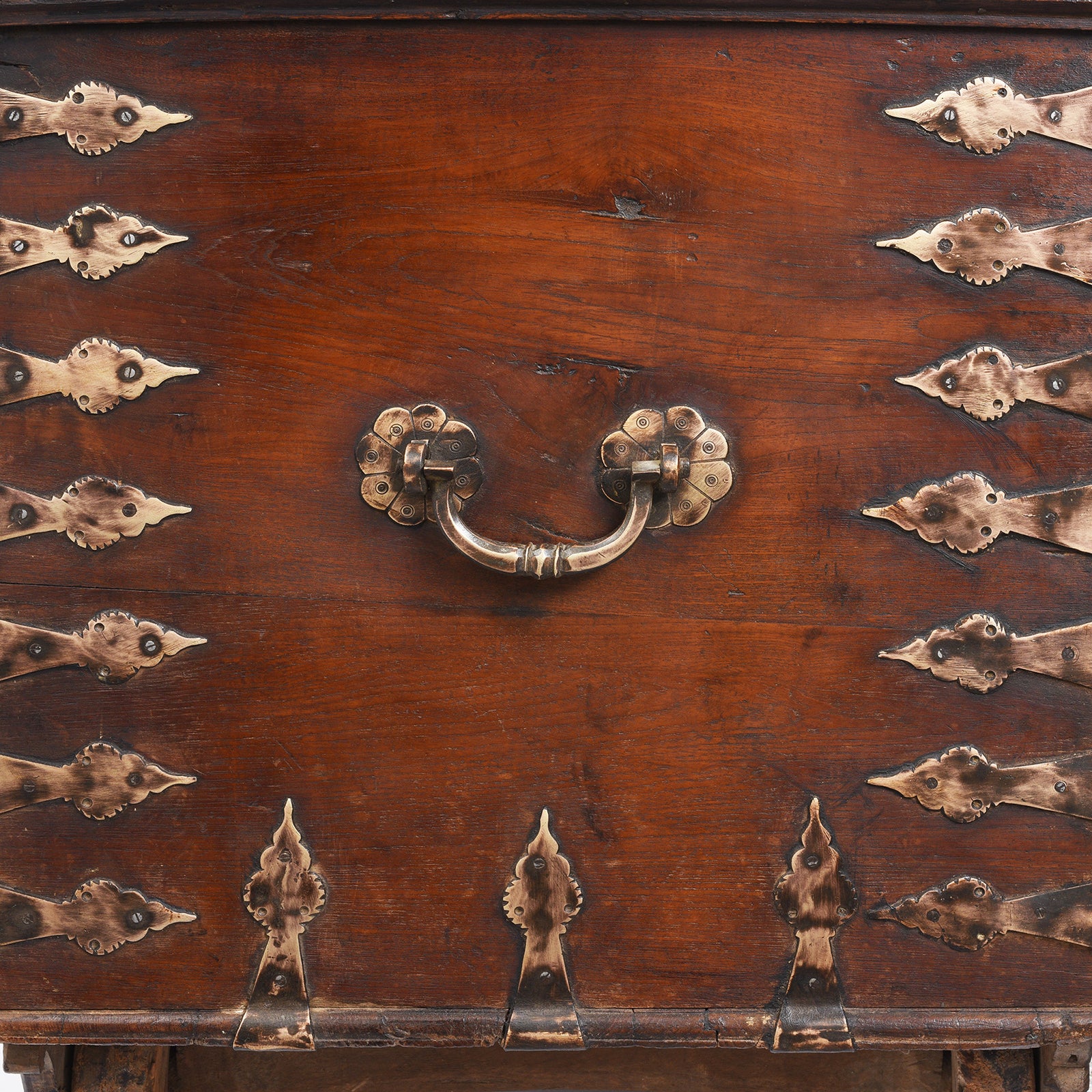 Brass Bound Indian Teak Chest - 18th Century - Image 13