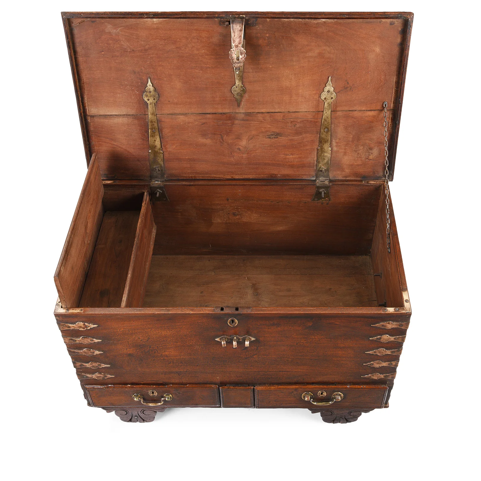 Brass Bound Indian Teak Chest - 18th Century - Image 5