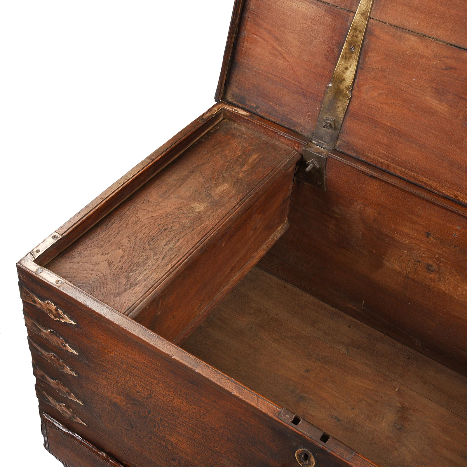 Brass Bound Indian Teak Chest - 18th Century - Image 6