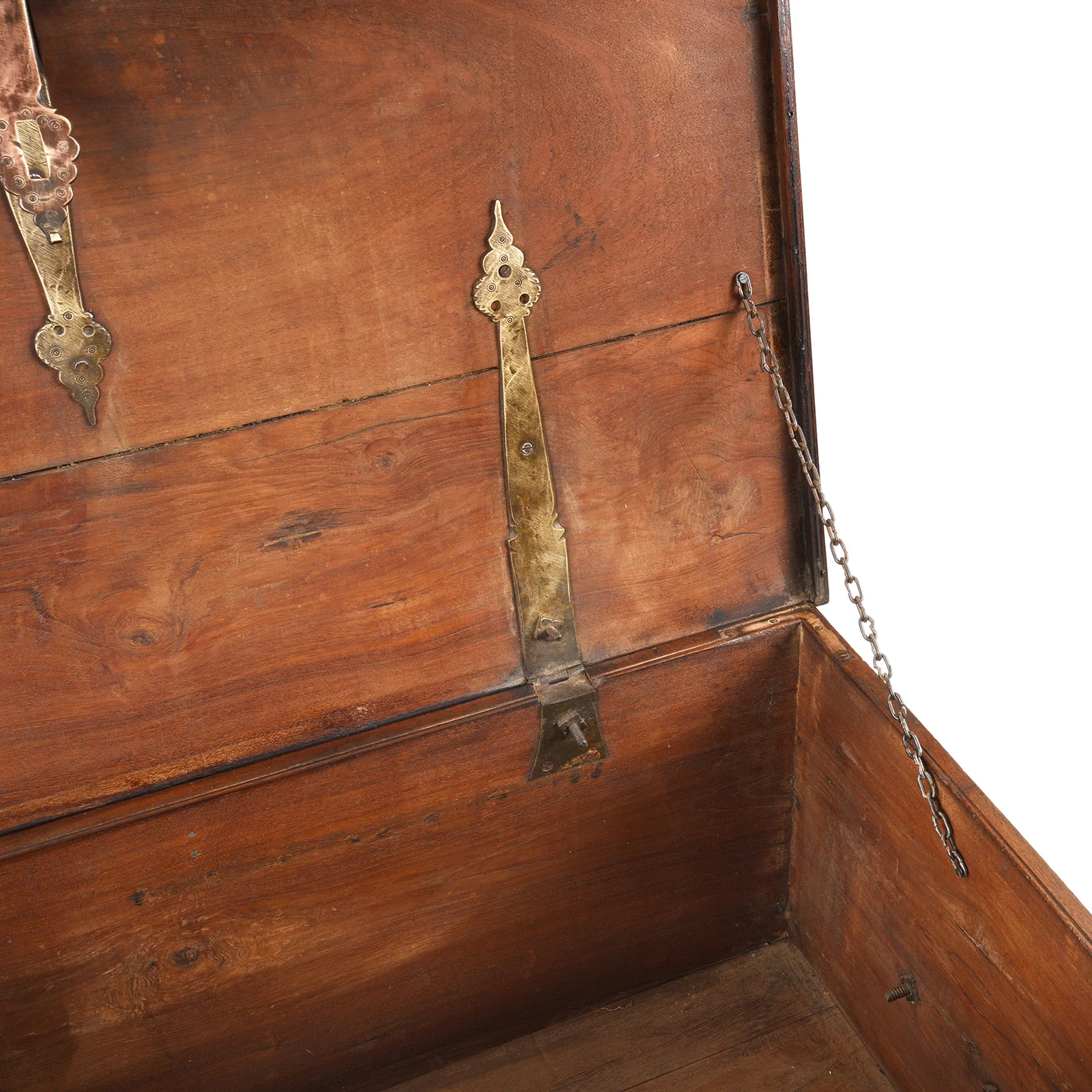 Brass Bound Indian Teak Chest - 18th Century - Image 7