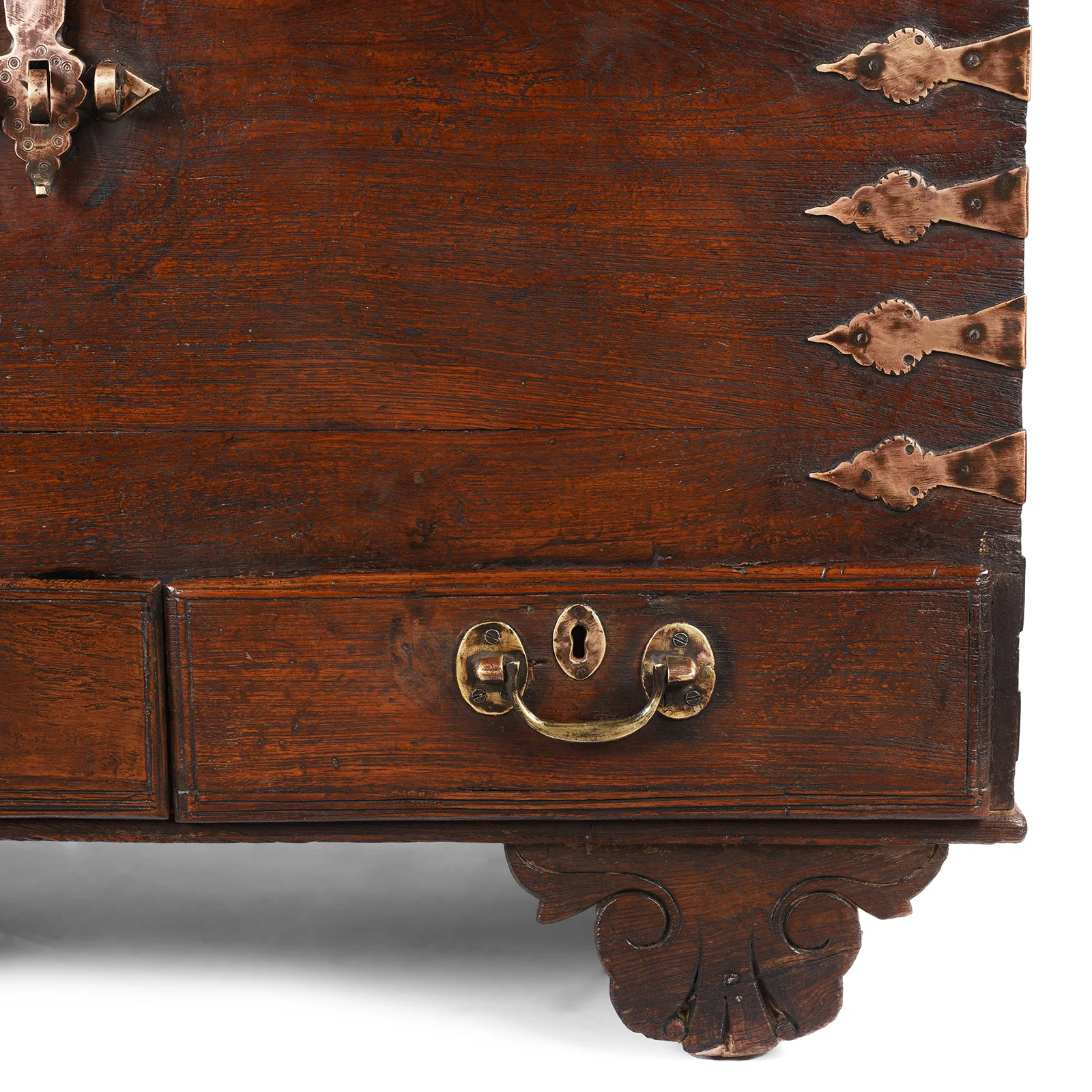 Brass Bound Indian Teak Chest - 18th Century - Image 8