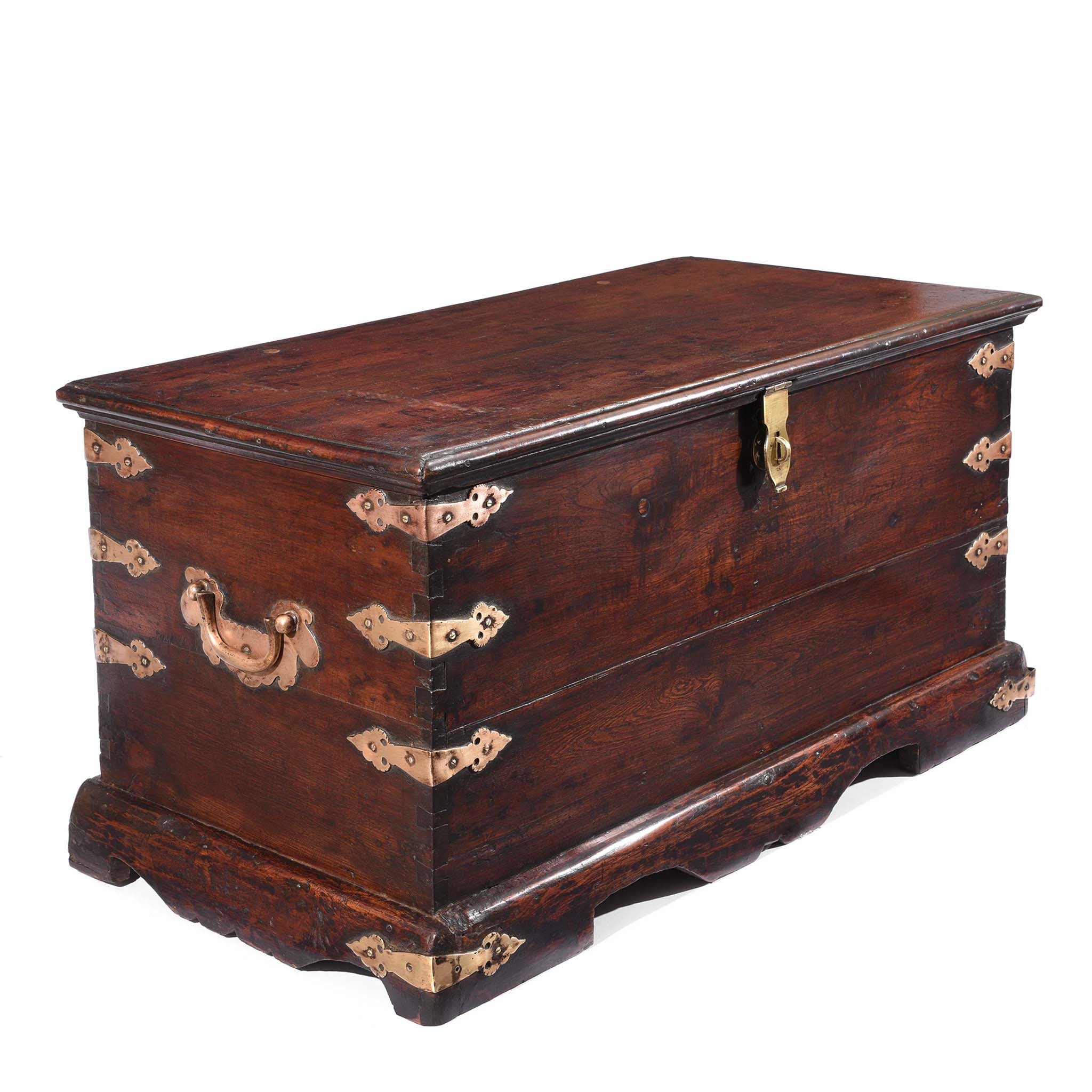 Brass Bound Indian Teak Chest - 19th Century - Image 4