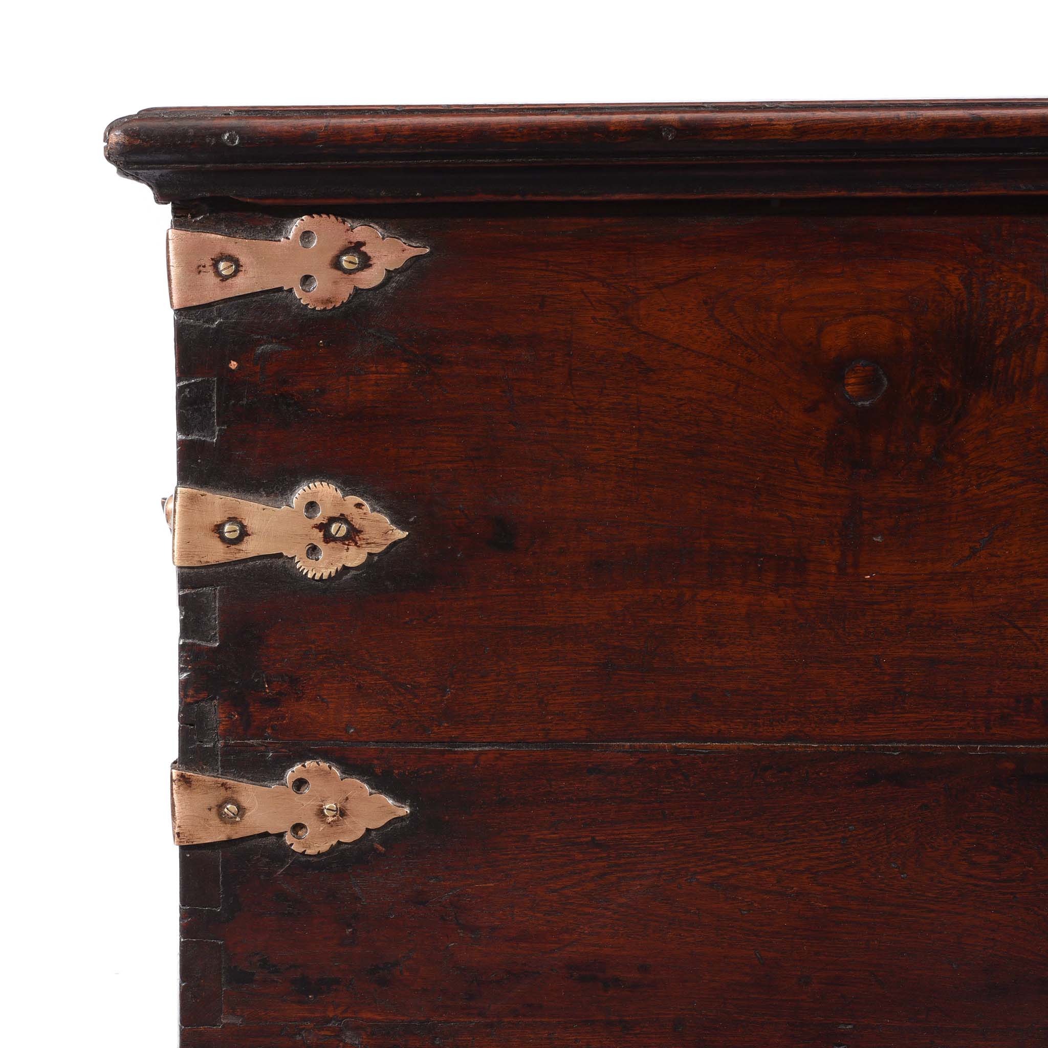 Brass Bound Indian Teak Chest - 19th Century - Image 5