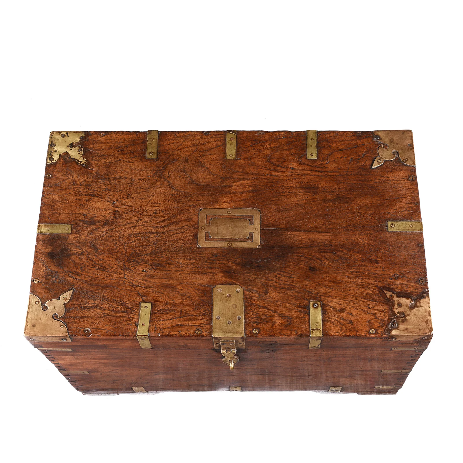 Brass Bound Teak Indian Military Chest From Rajasthan -19th Century - Image 5