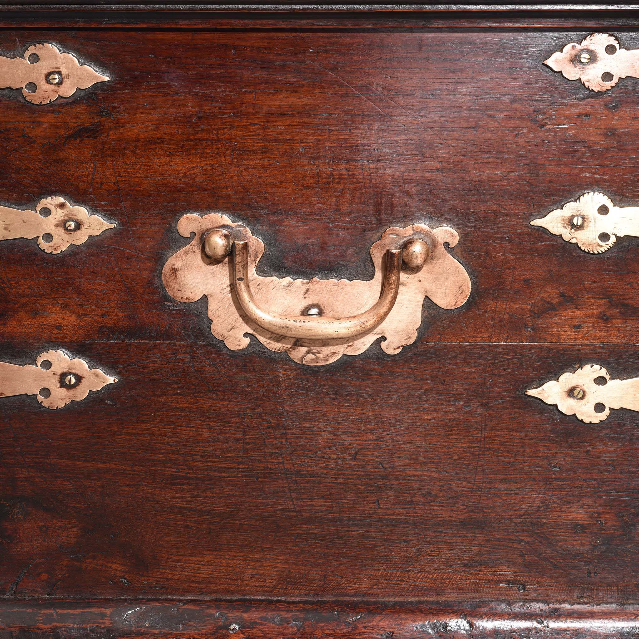 Brass Bound Indian Teak Chest - 19th Century - Image 8