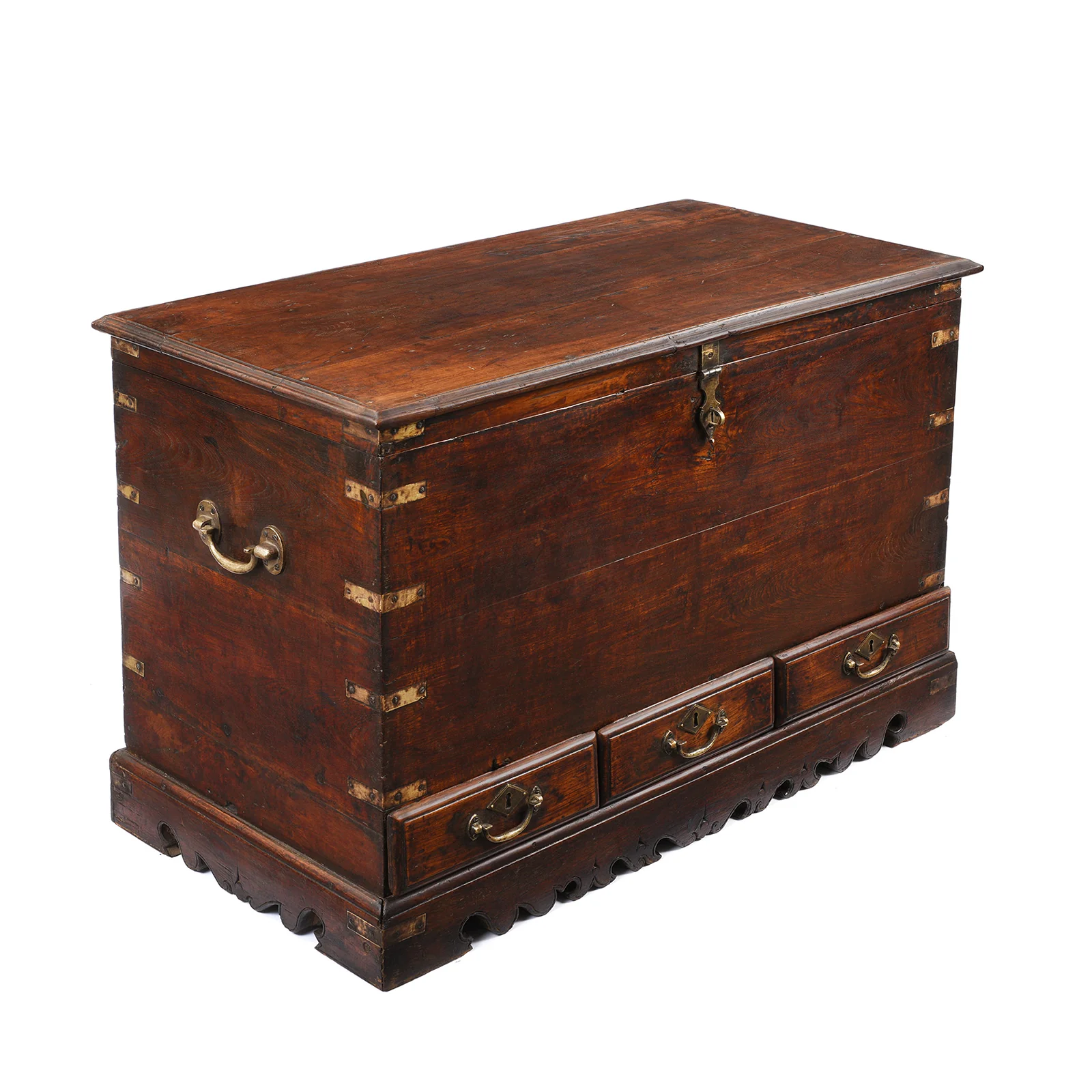 Brass Bound Indian Chest With Secret Compartment - 19th Century - Image 2