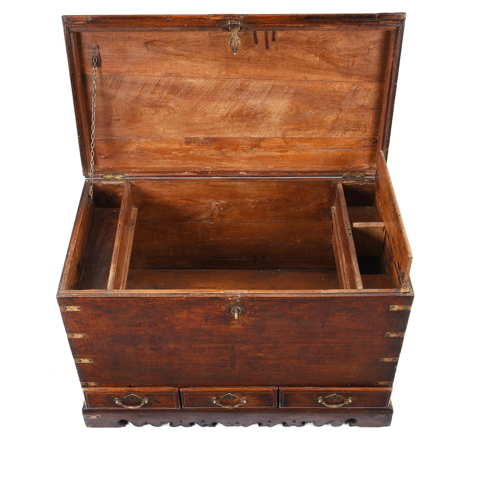 Brass Bound Indian Chest With Secret Compartment - 19th Century - Image 3