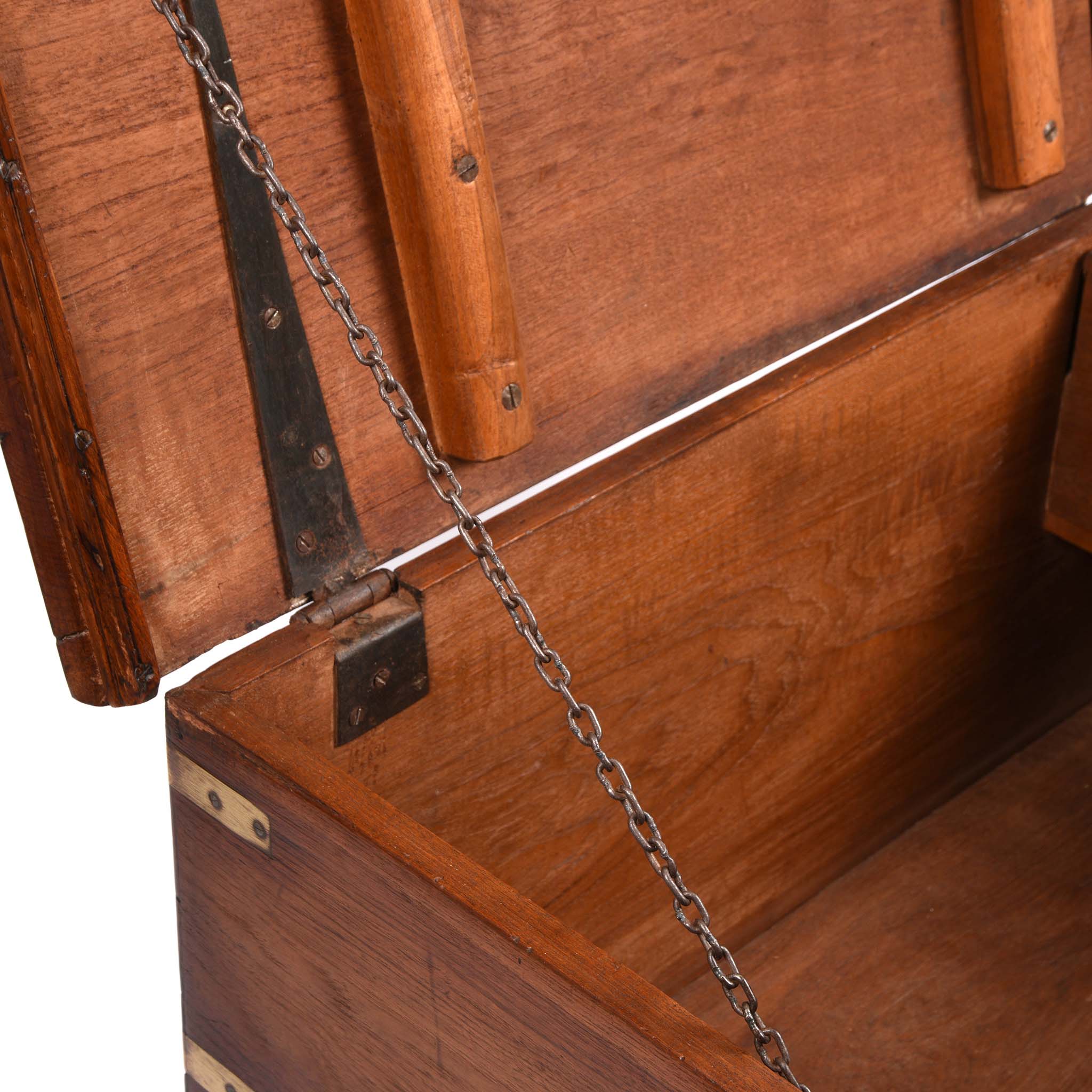 Brass Bound Teak Chest From India - 19thC - Image 12