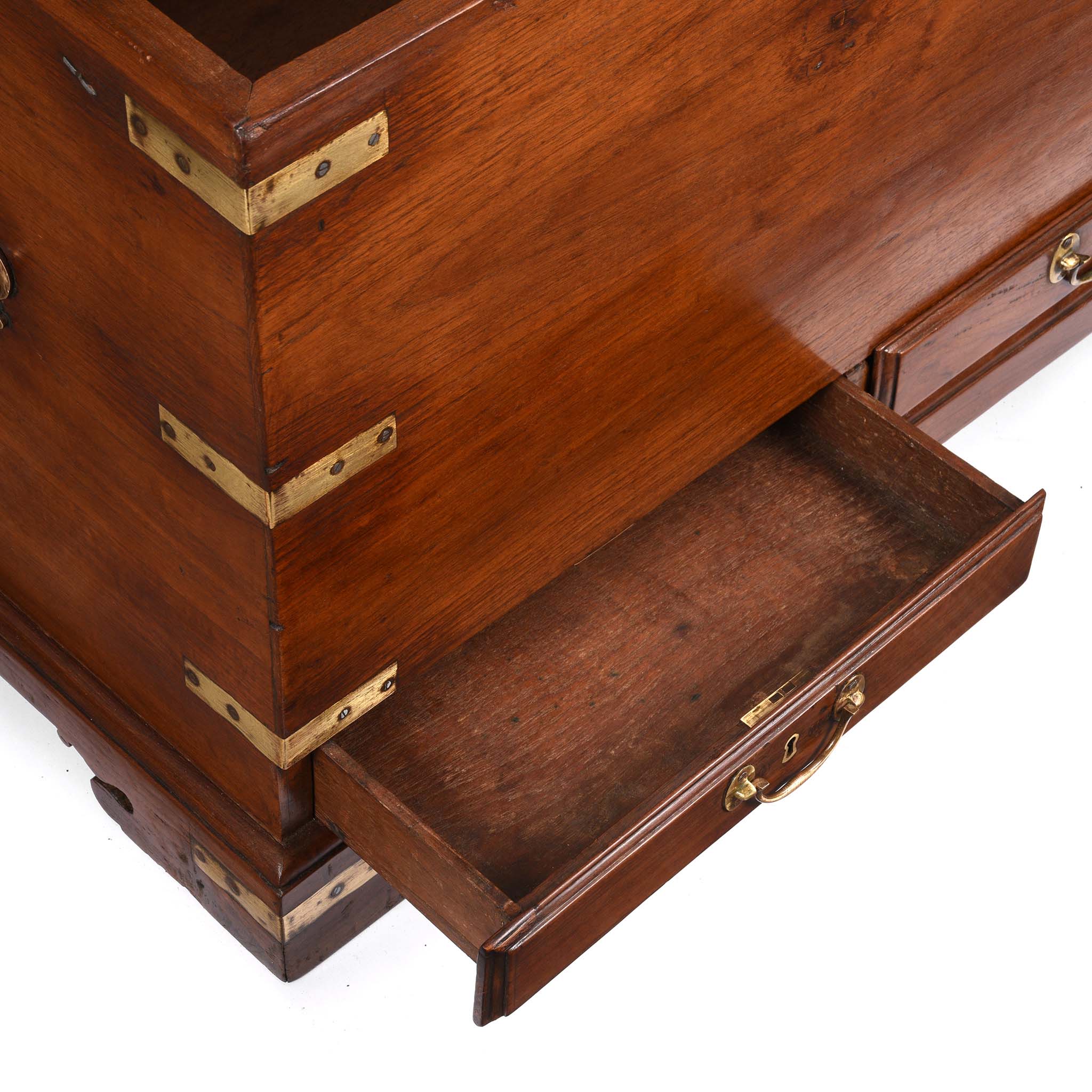 Brass Bound Teak Chest From India - 19thC - Image 5