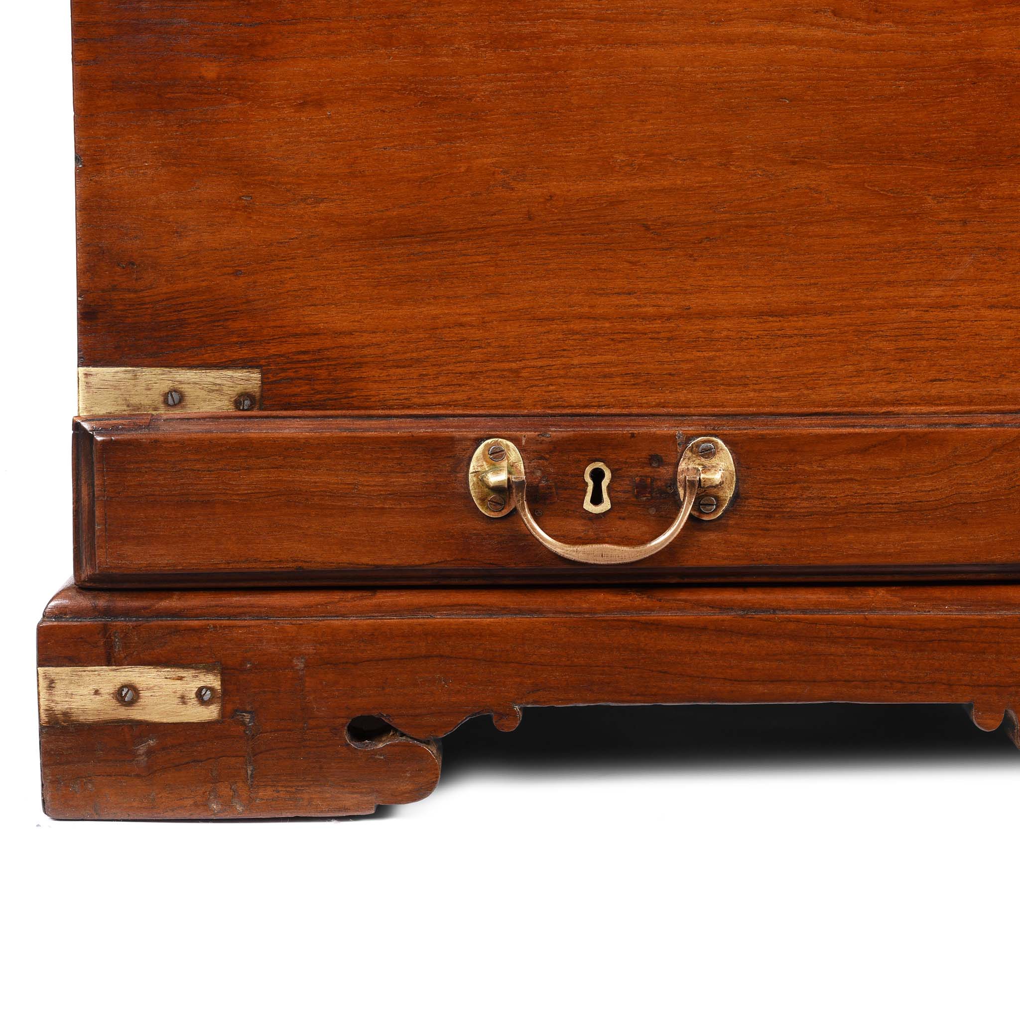 Brass Bound Teak Chest From India - 19thC - Image 9