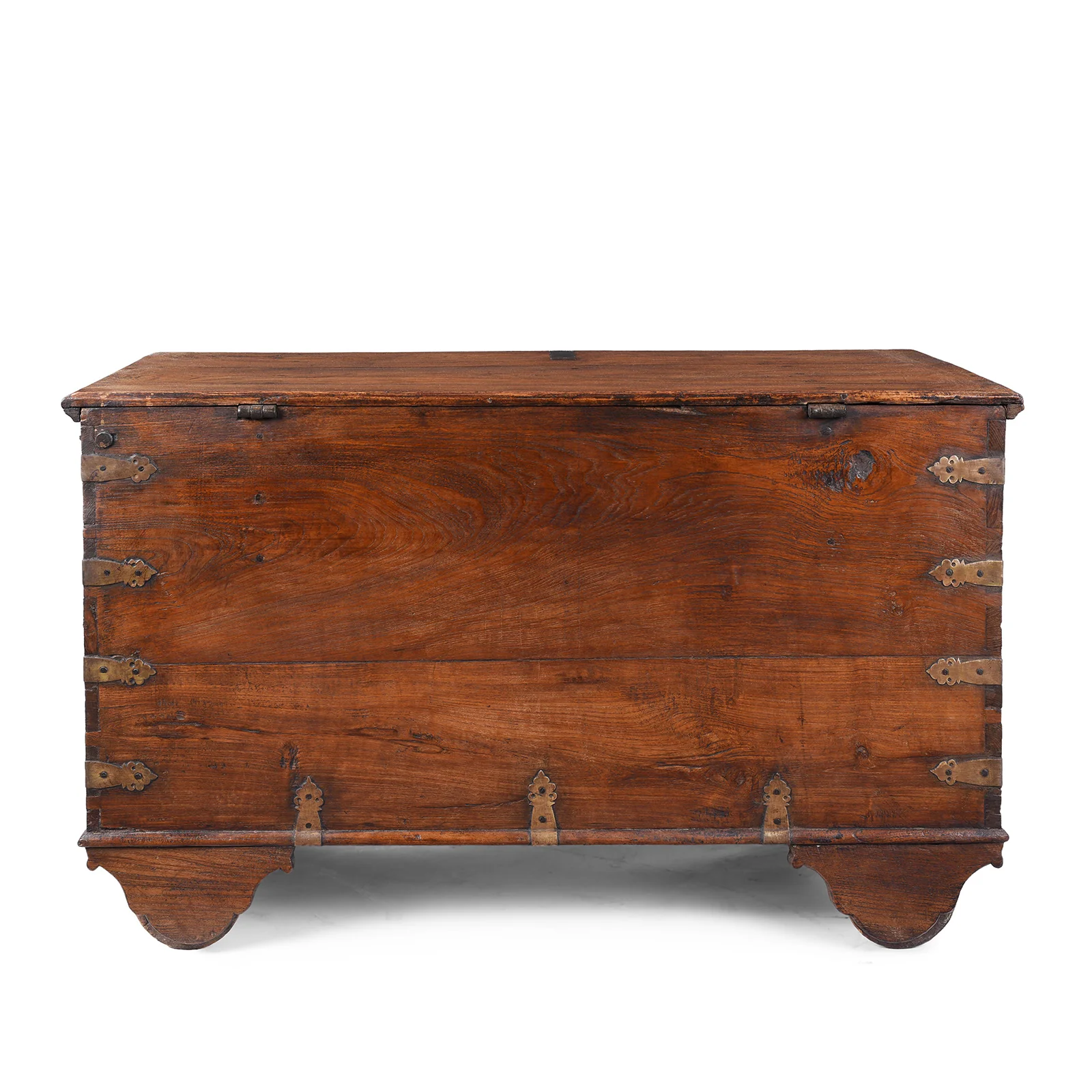 Brass Bound Teak Chest from Saurashtra - 19th Century - Image 10