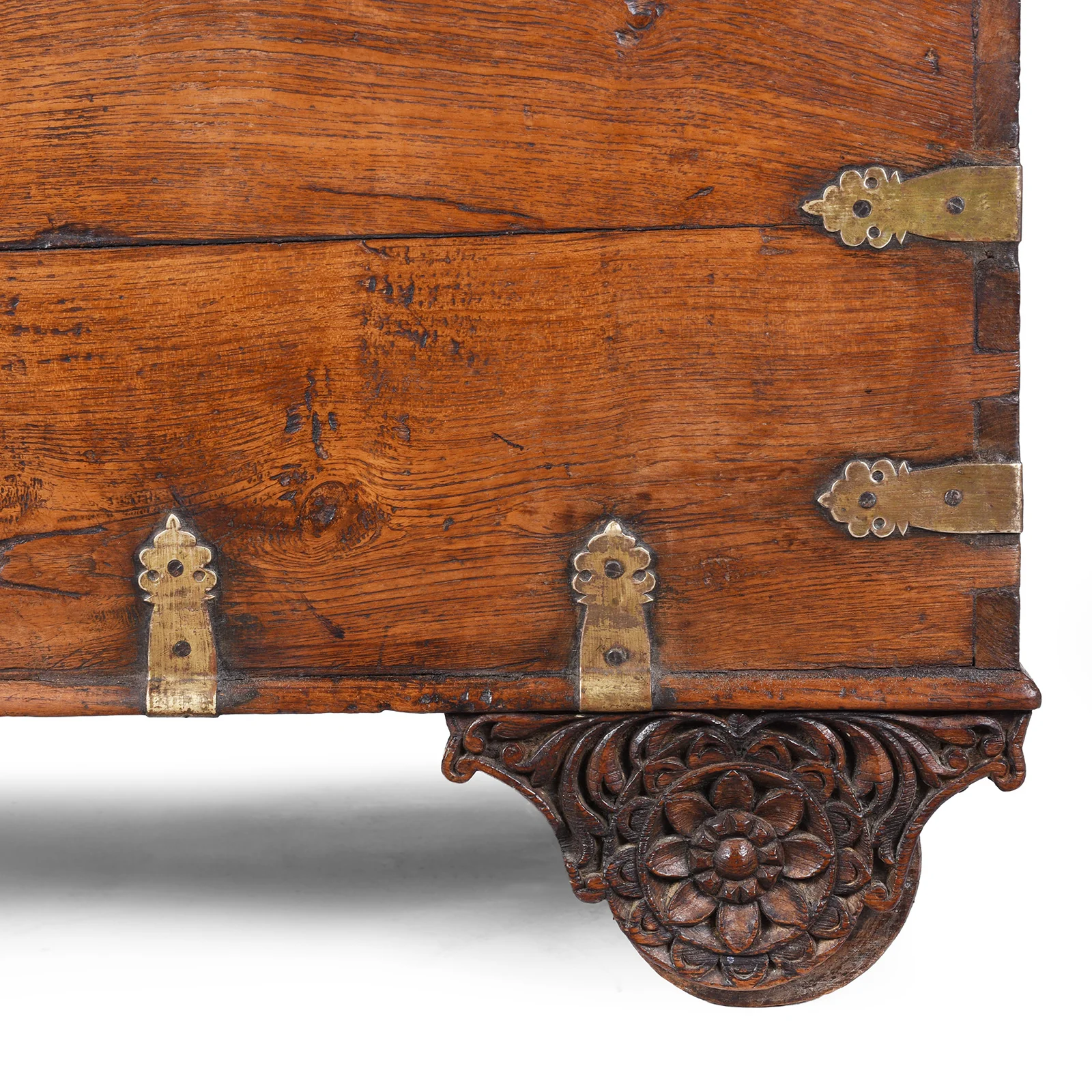 Brass Bound Teak Chest from Saurashtra - 19th Century - Image 3