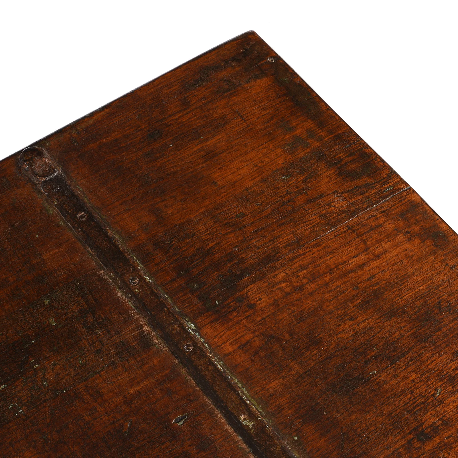 Brass Bound Teak Chest From Gujarat - 19th Century (With Secret Compartment) - Image 11