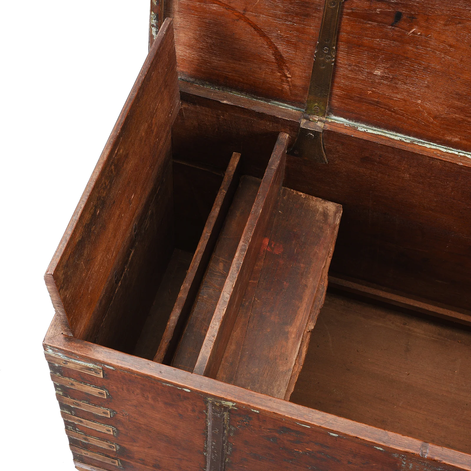 Brass Bound Teak Chest From Gujarat - 19th Century (With Secret Compartment) - Image 6