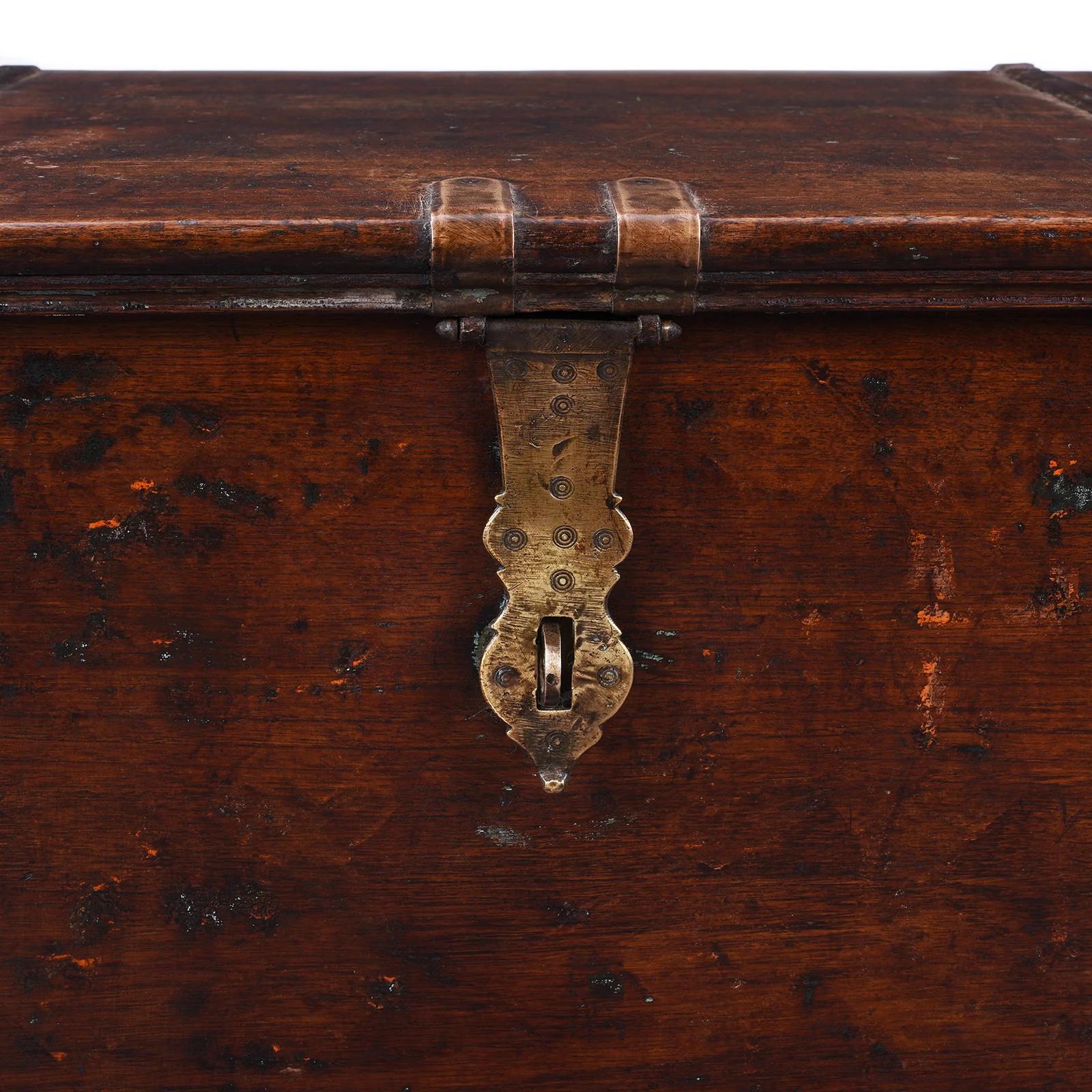 Brass Bound Teak Chest From Gujarat - 19th Century (With Secret Compartment) - Image 9