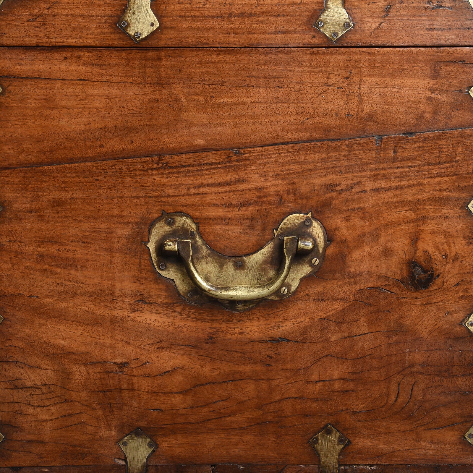 Brass Bound Teak Indian Military Chest -19th Century - Image 10