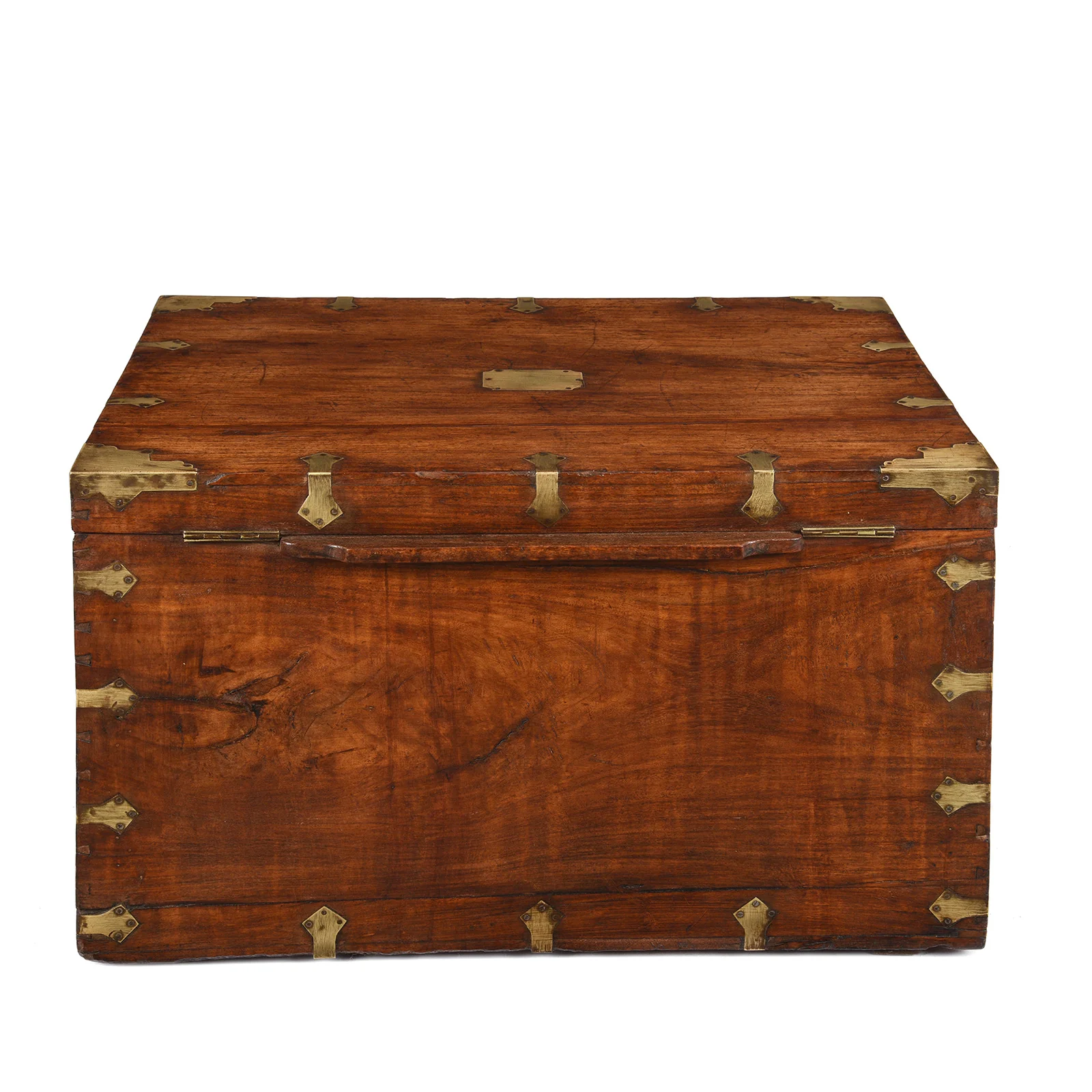Brass Bound Teak Indian Military Chest -19th Century - Image 11