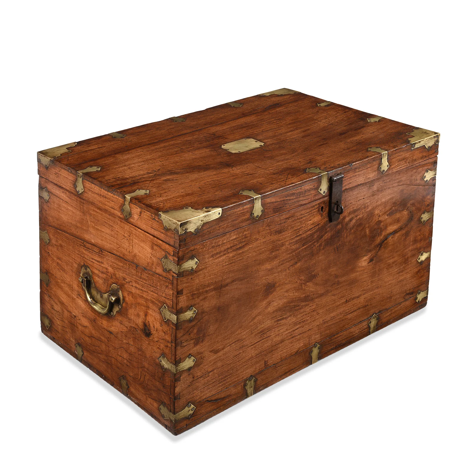 Brass Bound Teak Indian Military Chest -19th Century - Image 2