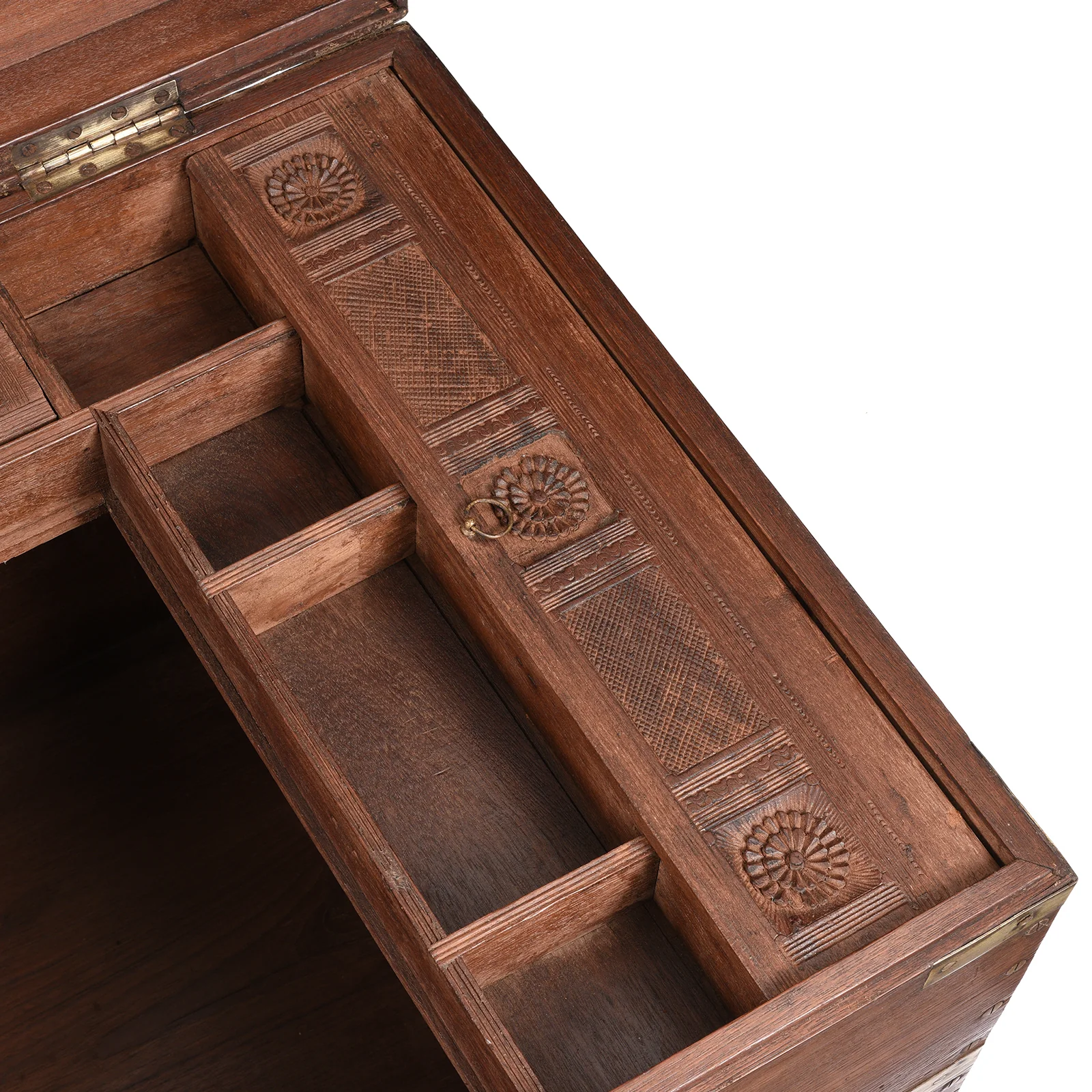 Brass Bound Teak Indian Military Chest -19thC - Image 5