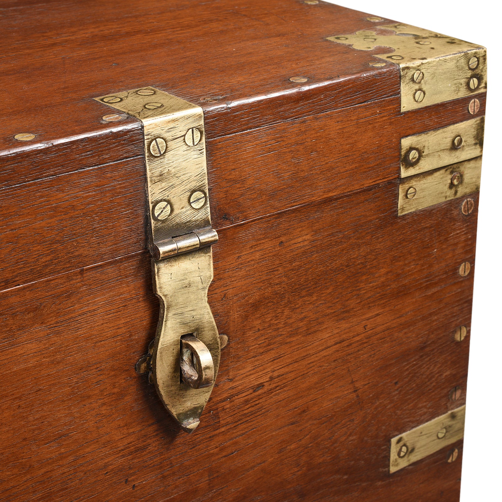 Brass Bound Teak Indian Military Chest -19thC - Image 8