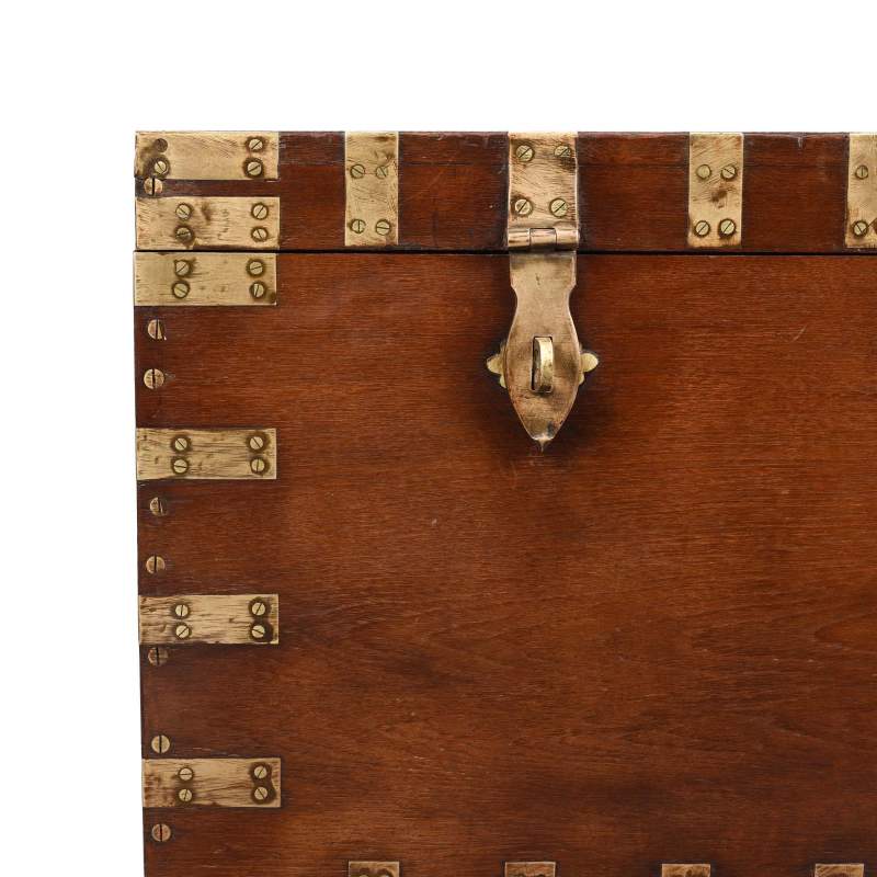 Brass Bound Indian Teak Military Chest -19thC - Image 2