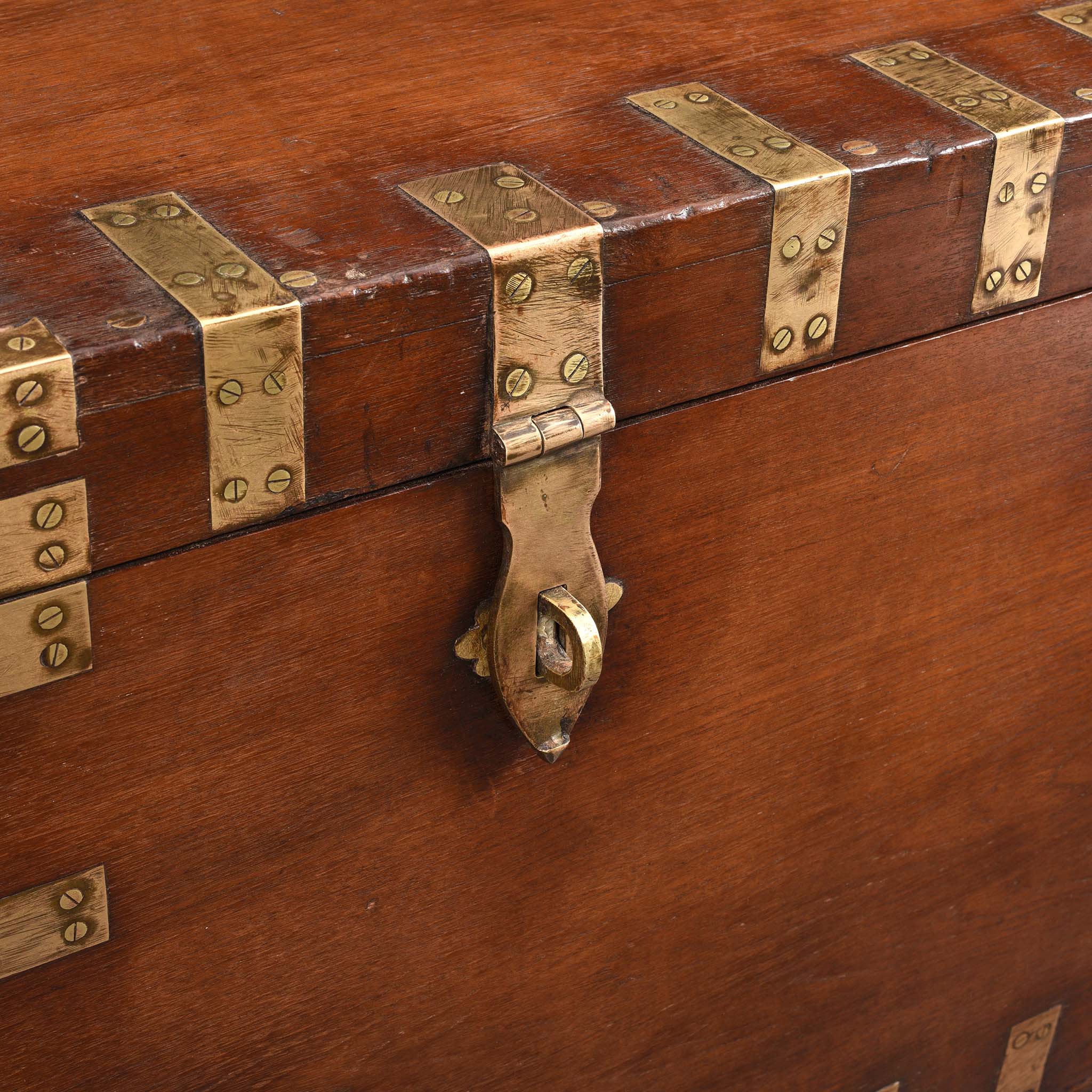 Brass Bound Indian Teak Military Chest -19thC - Image 4