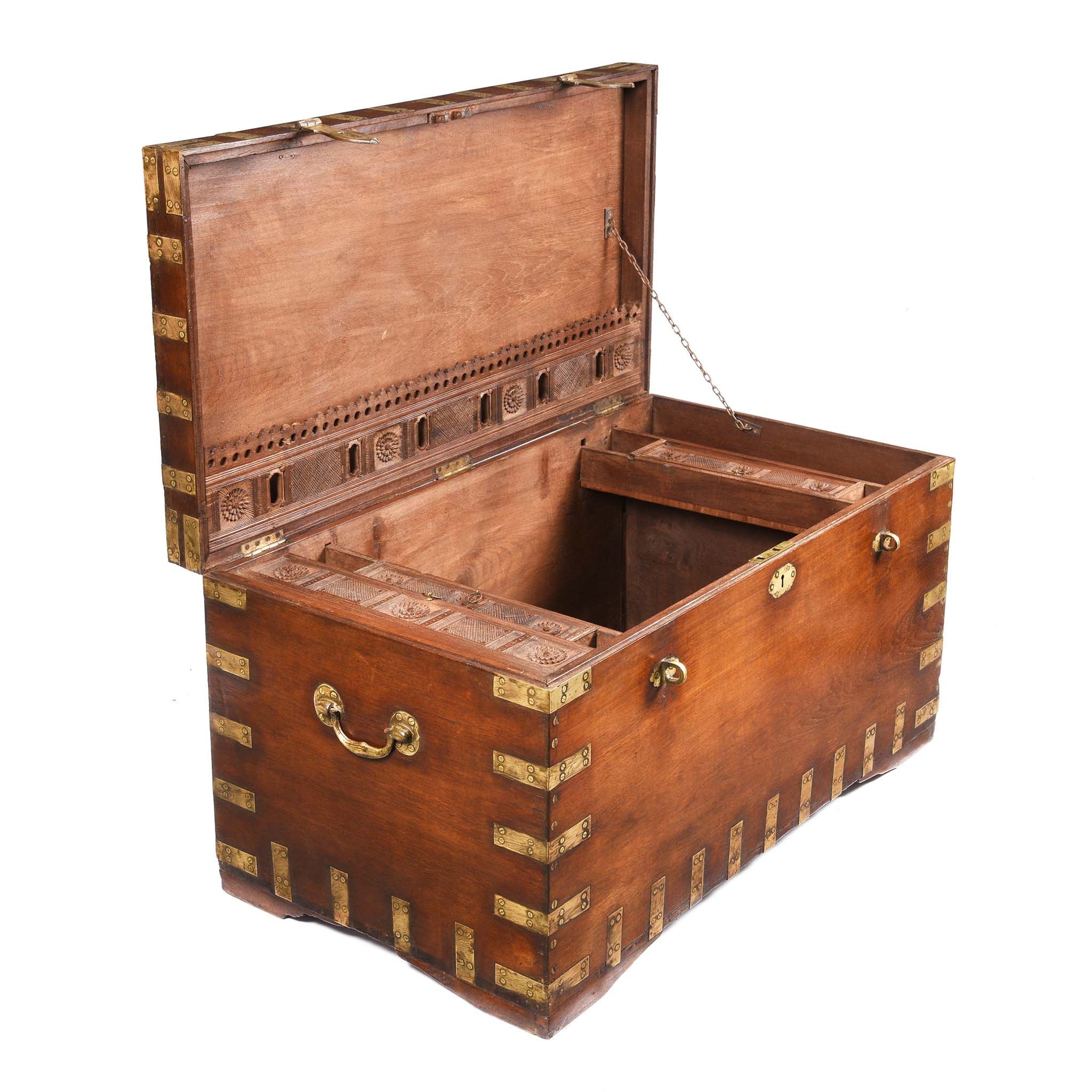 Brass Bound Indian Teak Military Chest -19thC - Image 5