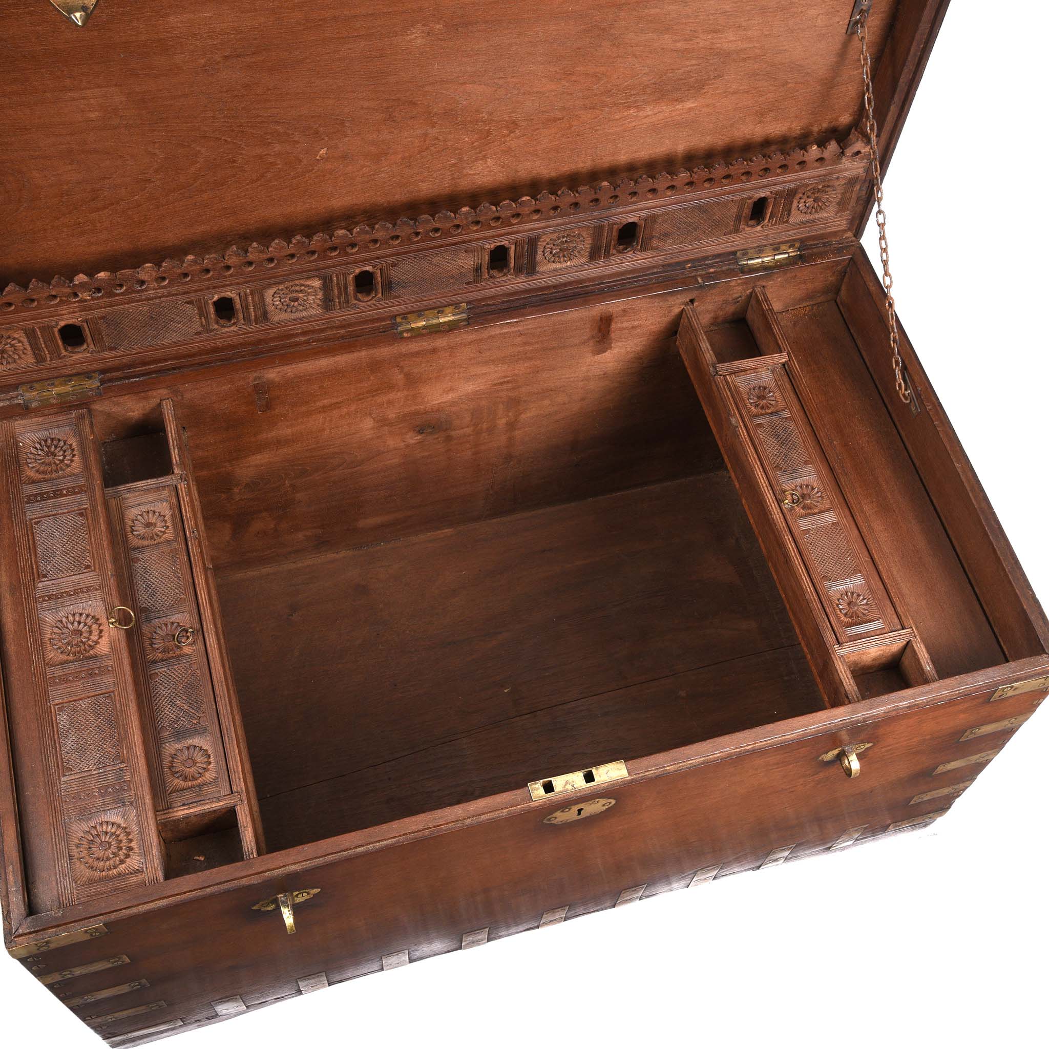 Brass Bound Indian Teak Military Chest -19thC - Image 6