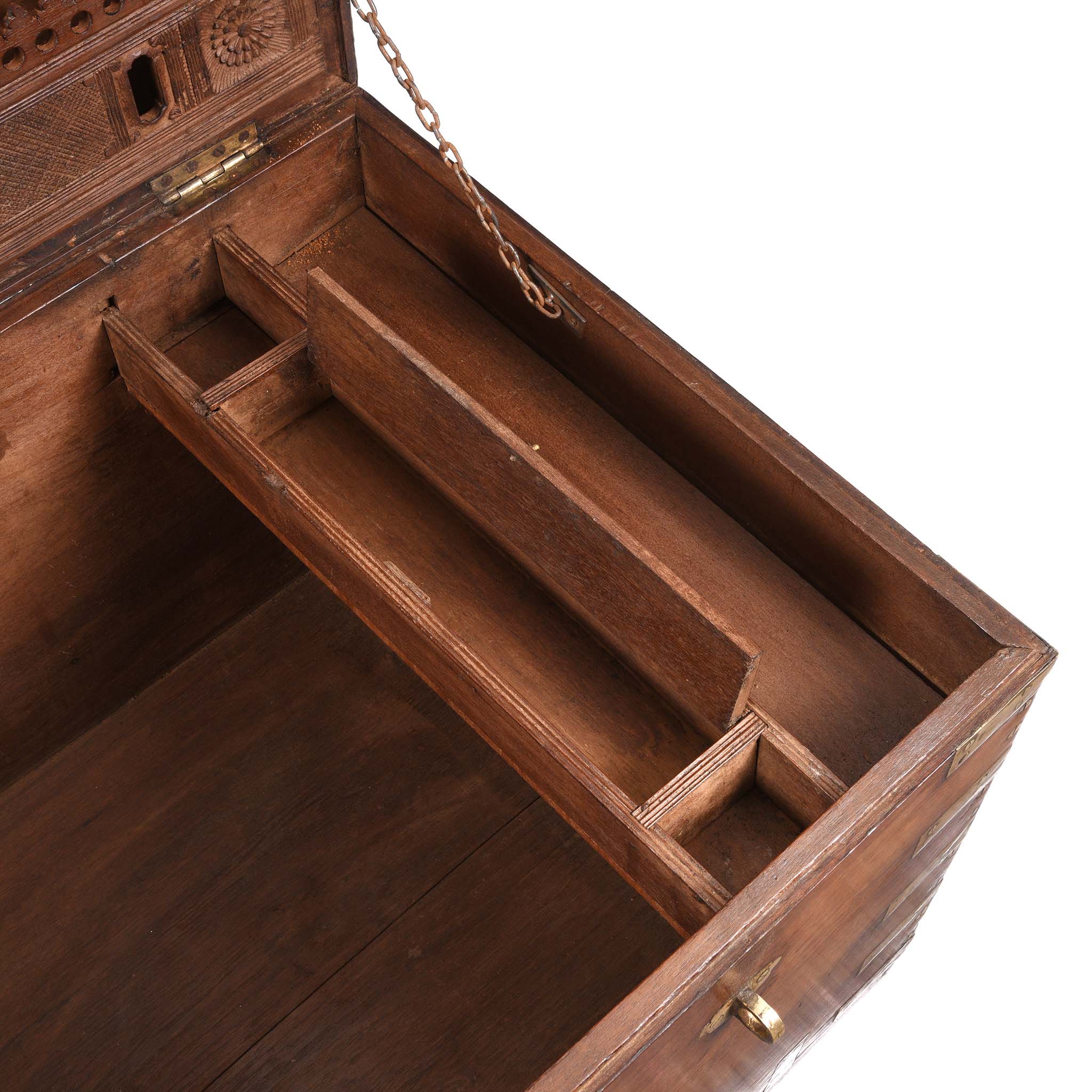 Brass Bound Indian Teak Military Chest -19thC - Image 9